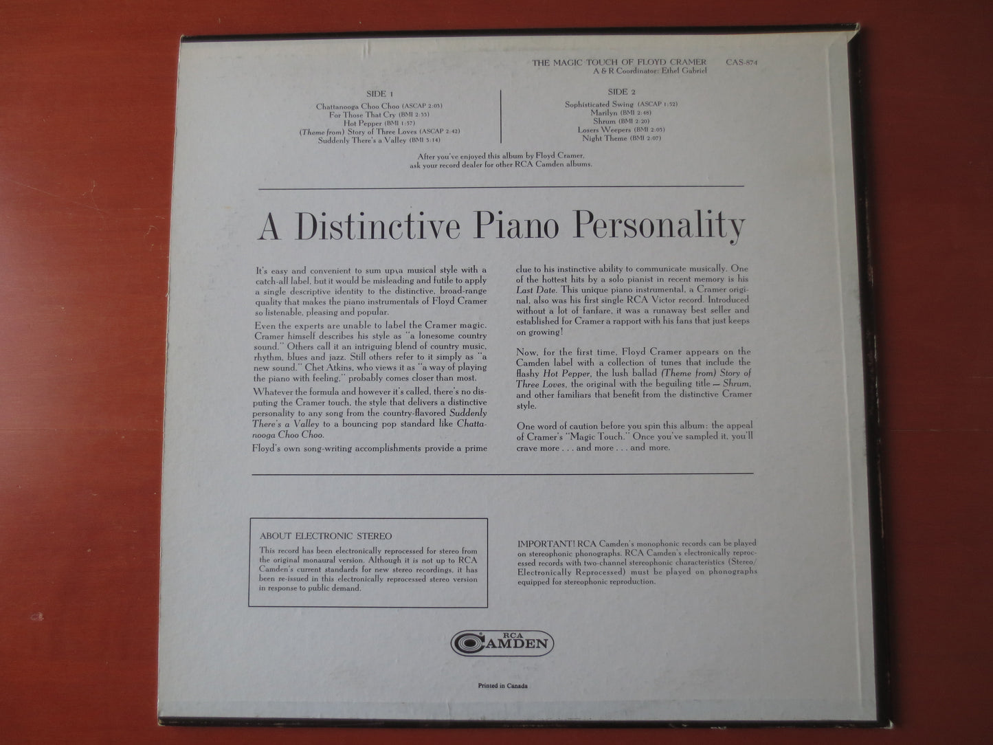 FLOYD CRAMER, The MAGIC Touch, Floyd Cramer Records, Floyd Cramer Albums, Country Records, Vinyl Record, Vinyl, 1965 Record