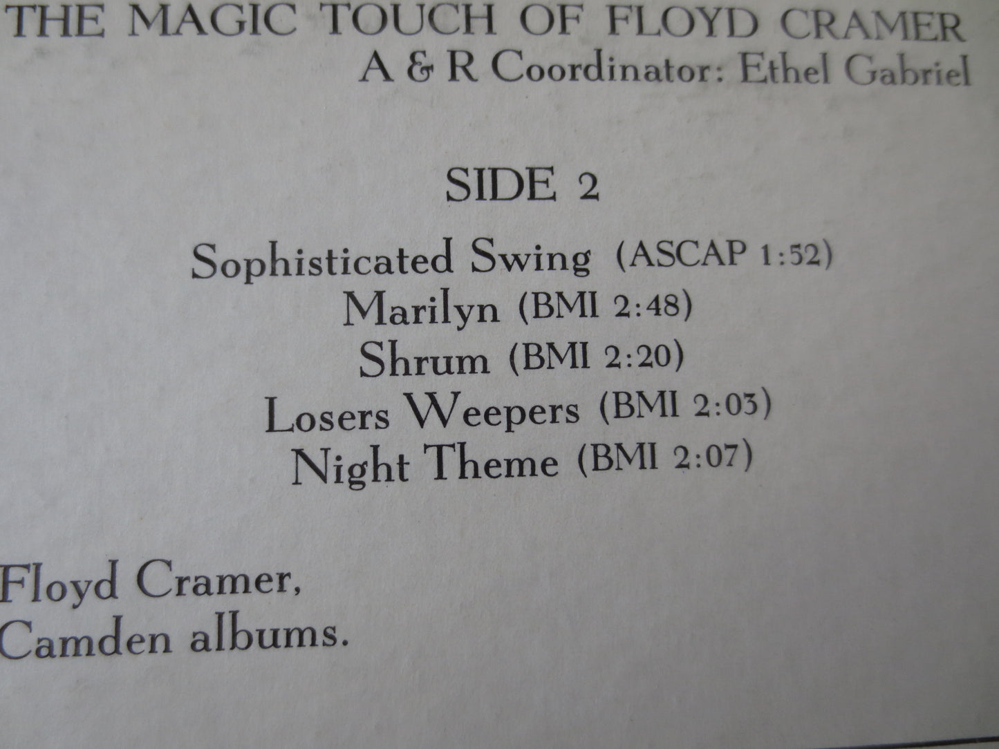 FLOYD CRAMER, The MAGIC Touch, Floyd Cramer Records, Floyd Cramer Albums, Country Records, Vinyl Record, Vinyl, 1965 Record