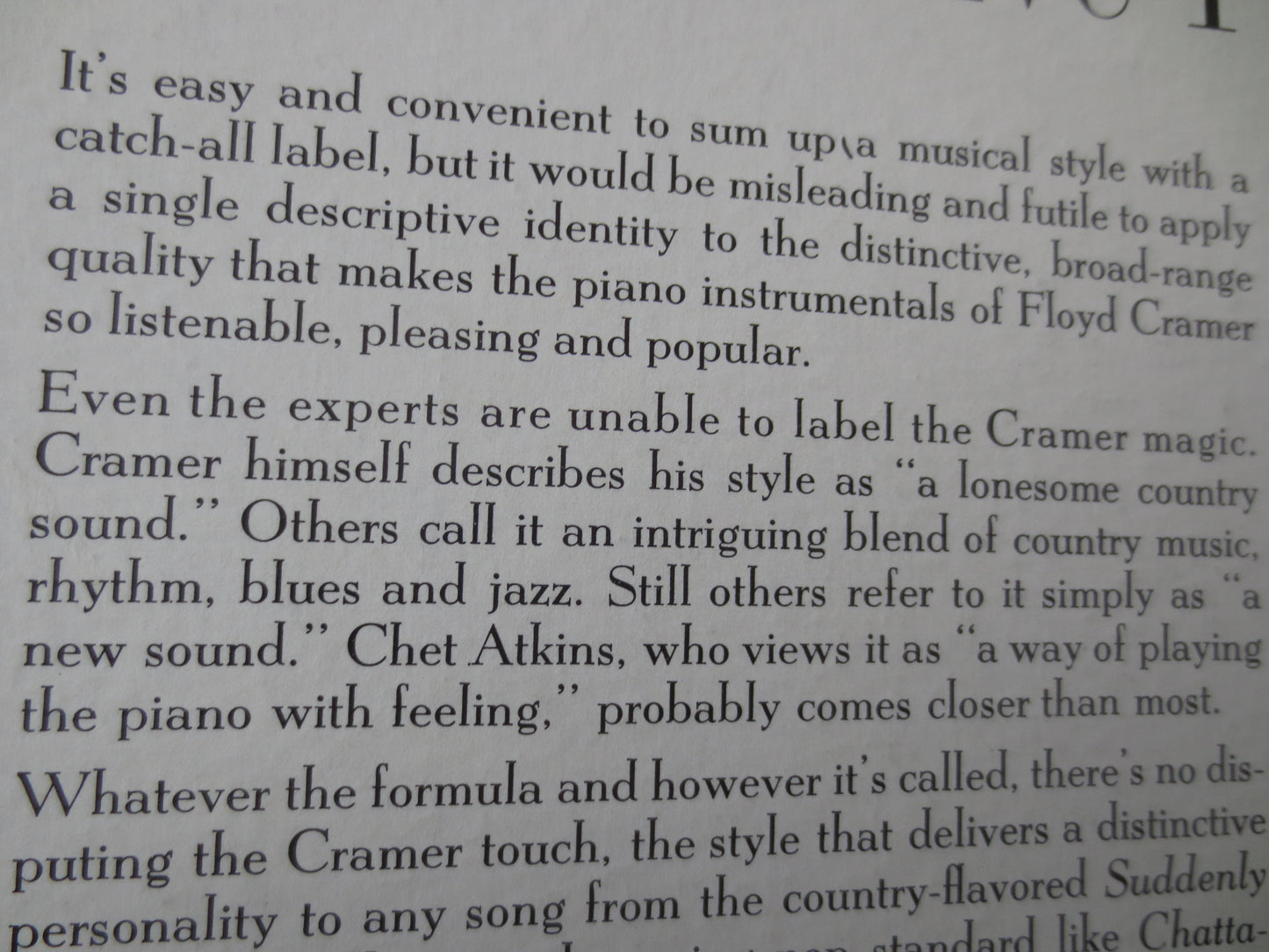 FLOYD CRAMER, The MAGIC Touch, Floyd Cramer Records, Floyd Cramer Albums, Country Records, Vinyl Record, Vinyl, 1965 Record