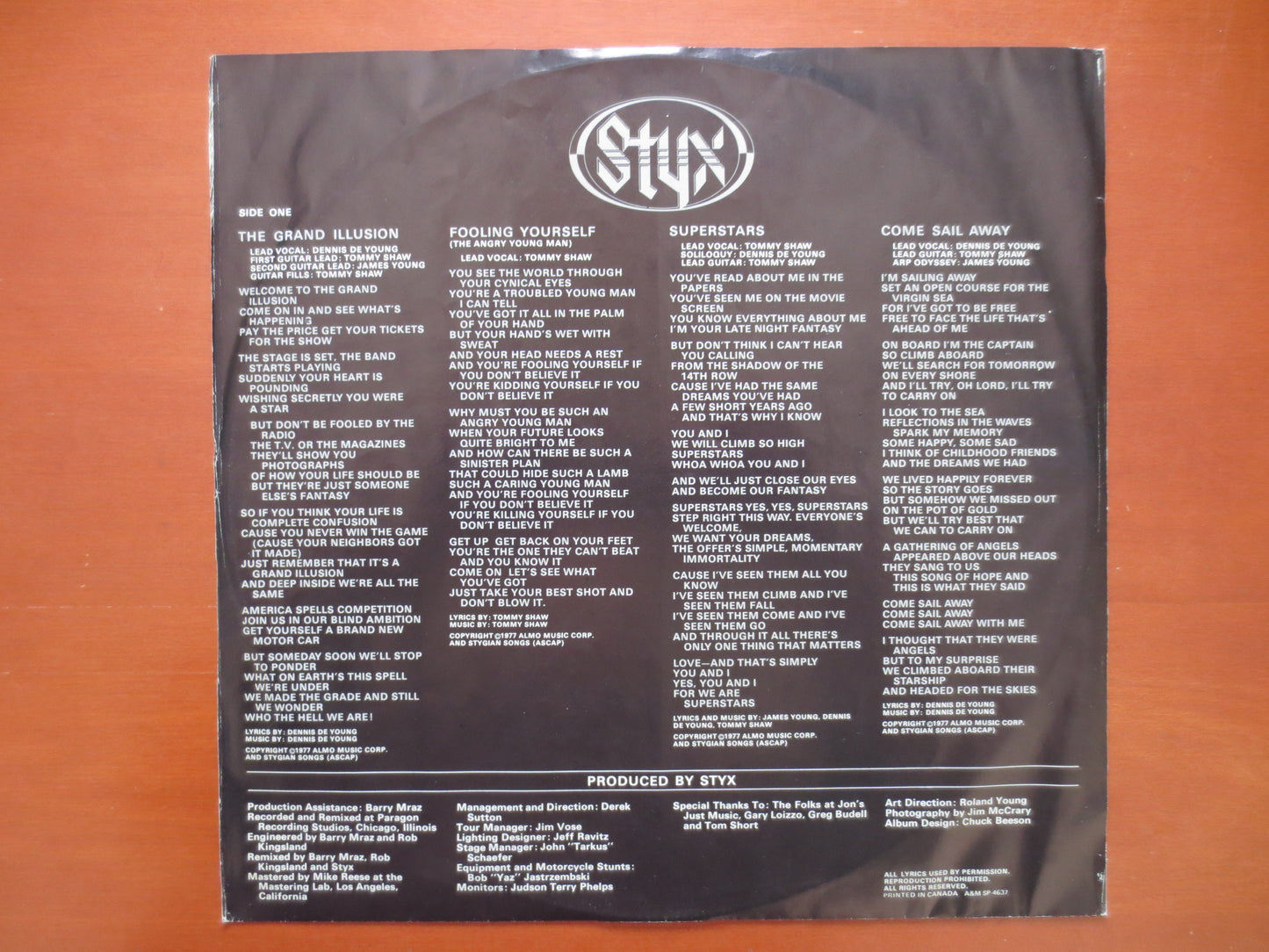 STYX Album, The GRAND ILLUSION, Styx Record, Vintage Vinyl, Styx Vinyl, Styx, Vinyl Record, Rock Vinyl, Vinyl, 1977 Records