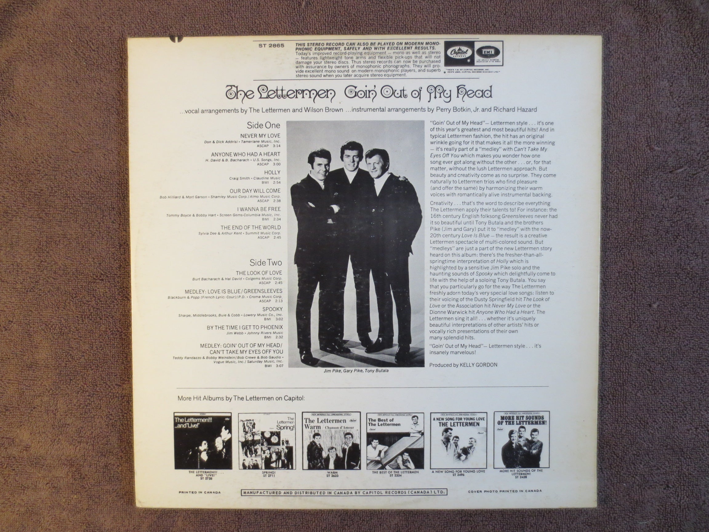 The Lettermen – Out of My Head (1968) Vinyl LP