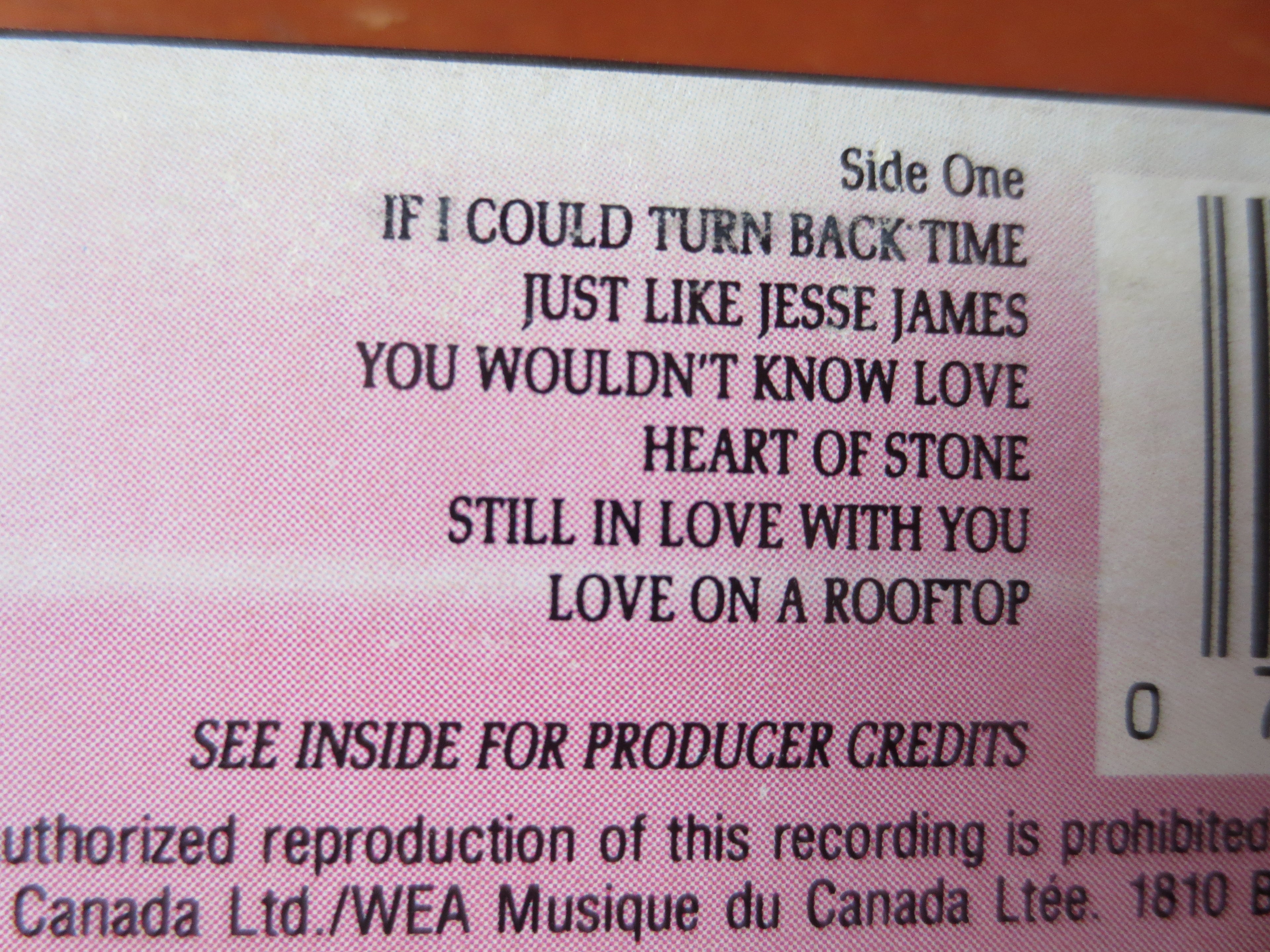Cher – Heart of Stone (1989) Cassette