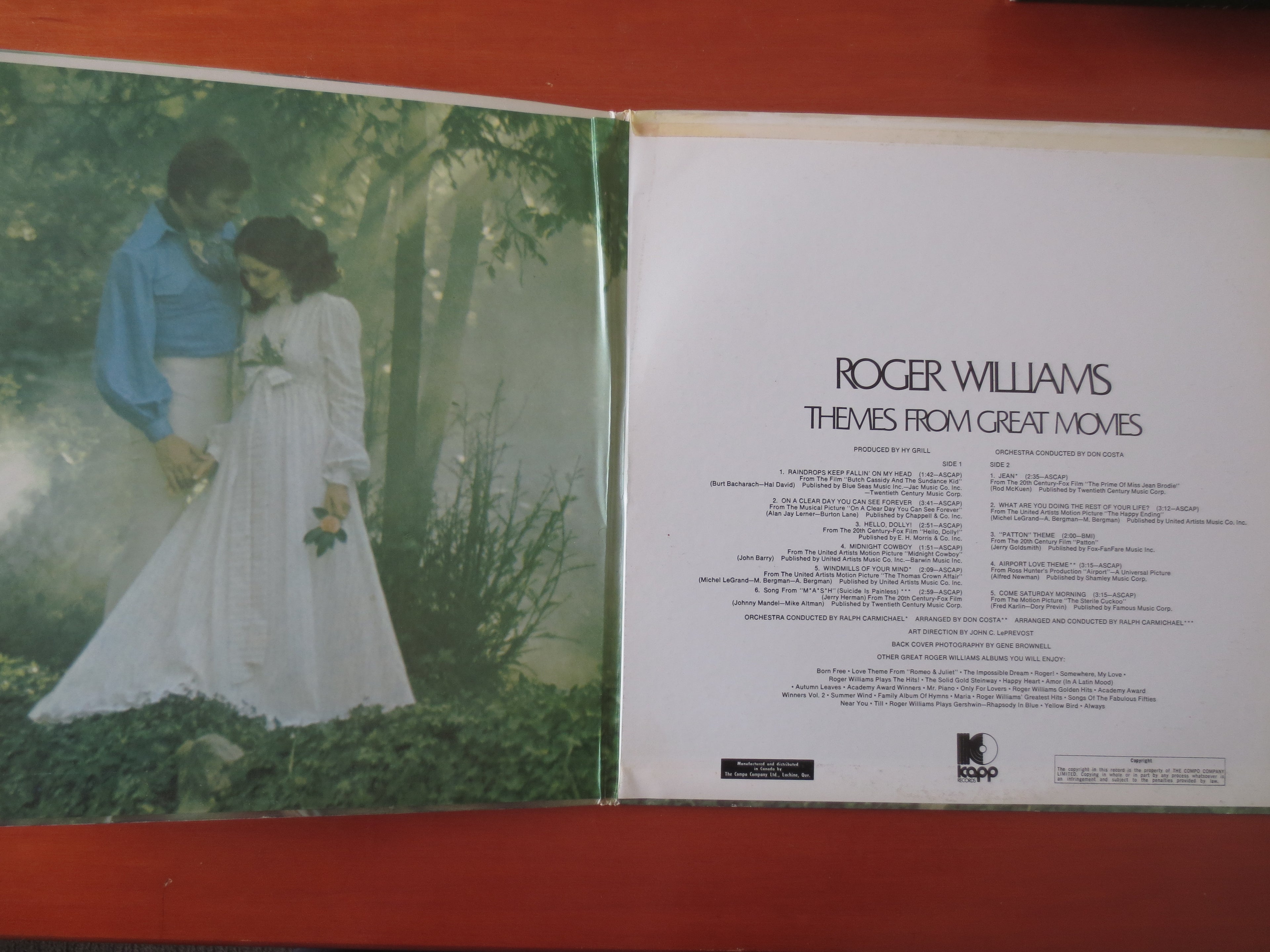 Roger Williams – Themes From Great Movies (1970) Vinyl LP