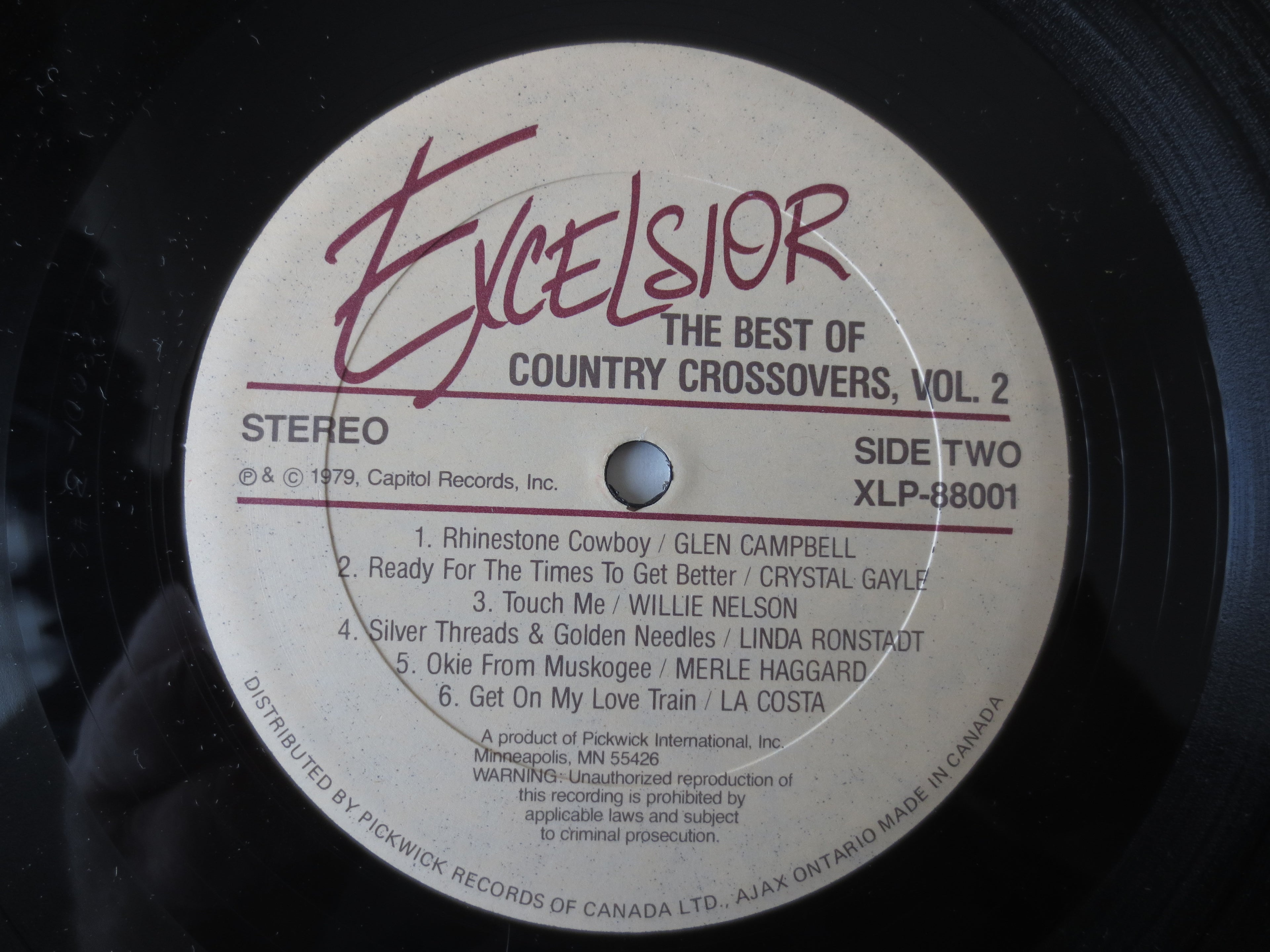 The Best of Country Crossovers Volume Two (1979) Vinyl LP