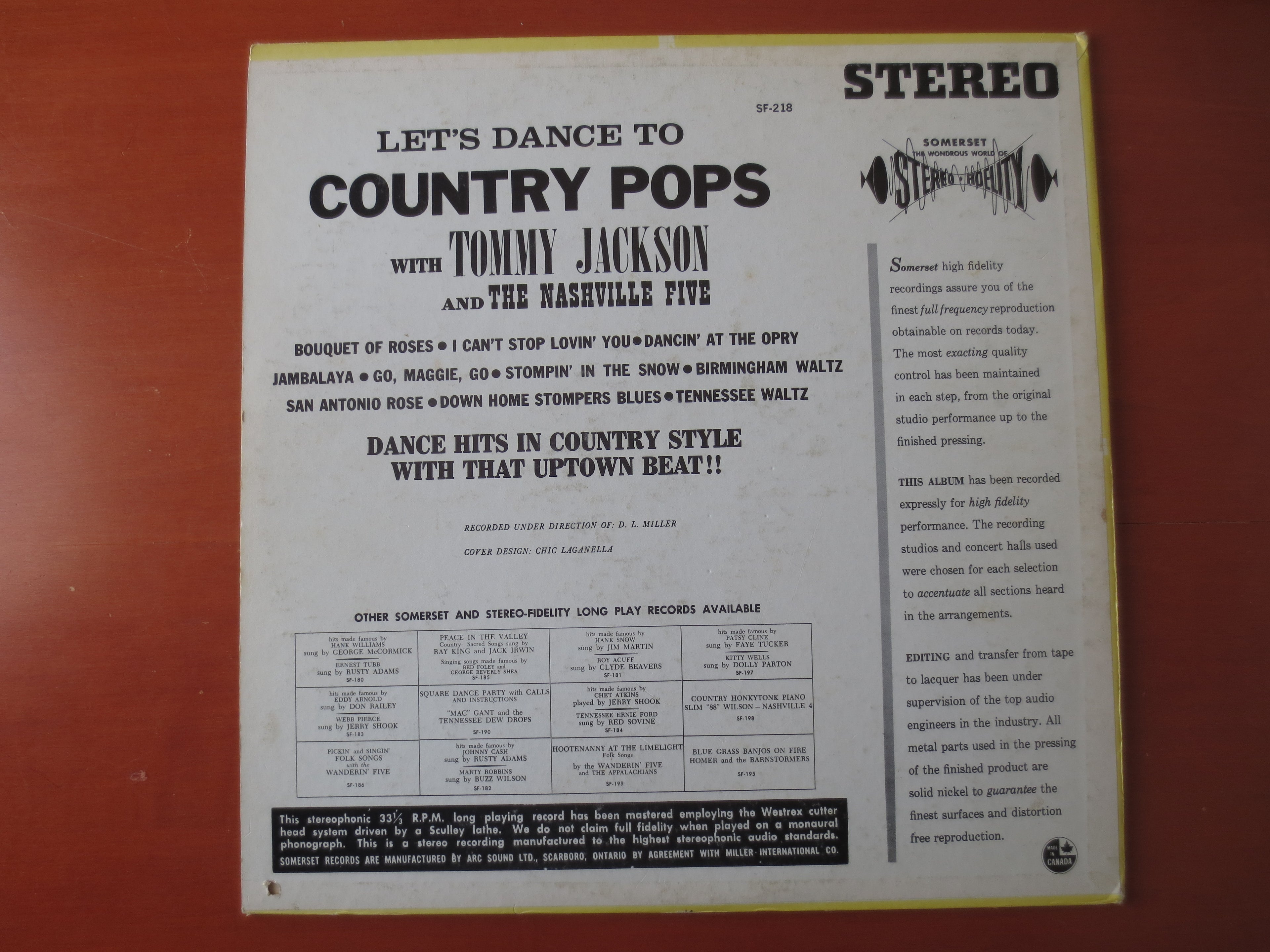 Tommy Jackson – Let's Dance to Country Pops (1964) Vinyl LP
