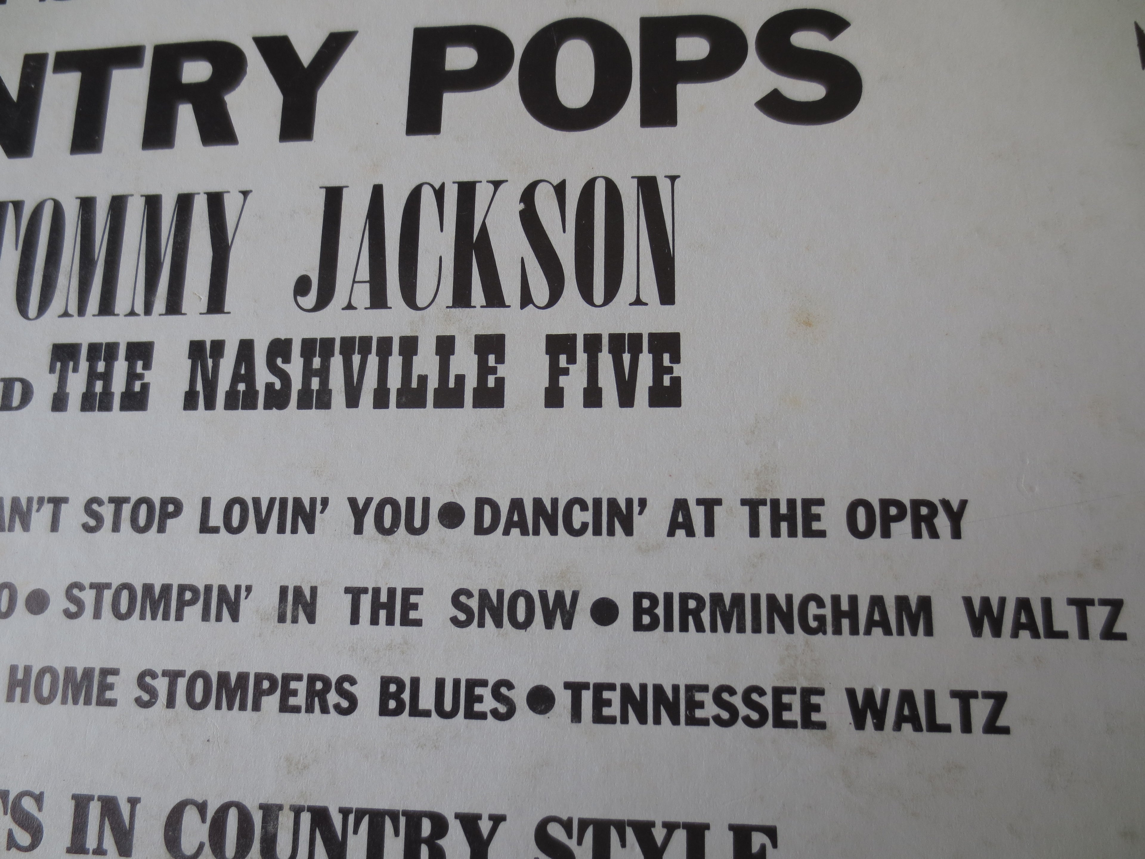 Tommy Jackson – Let's Dance to Country Pops (1964) Vinyl LP