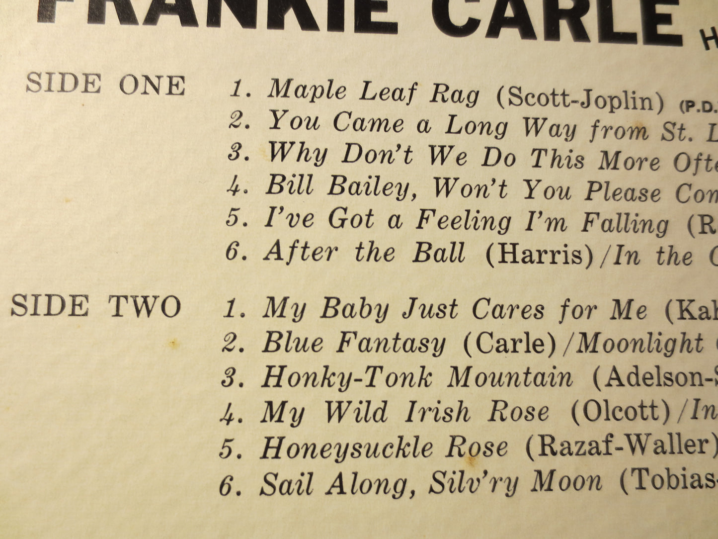 FRANKIE CARLE, HONKY Tonk Hits by the Dozen, Ragtime Records, Vintage Vinyl, Vinyl Records, Vinyl, Records, 1962 Records