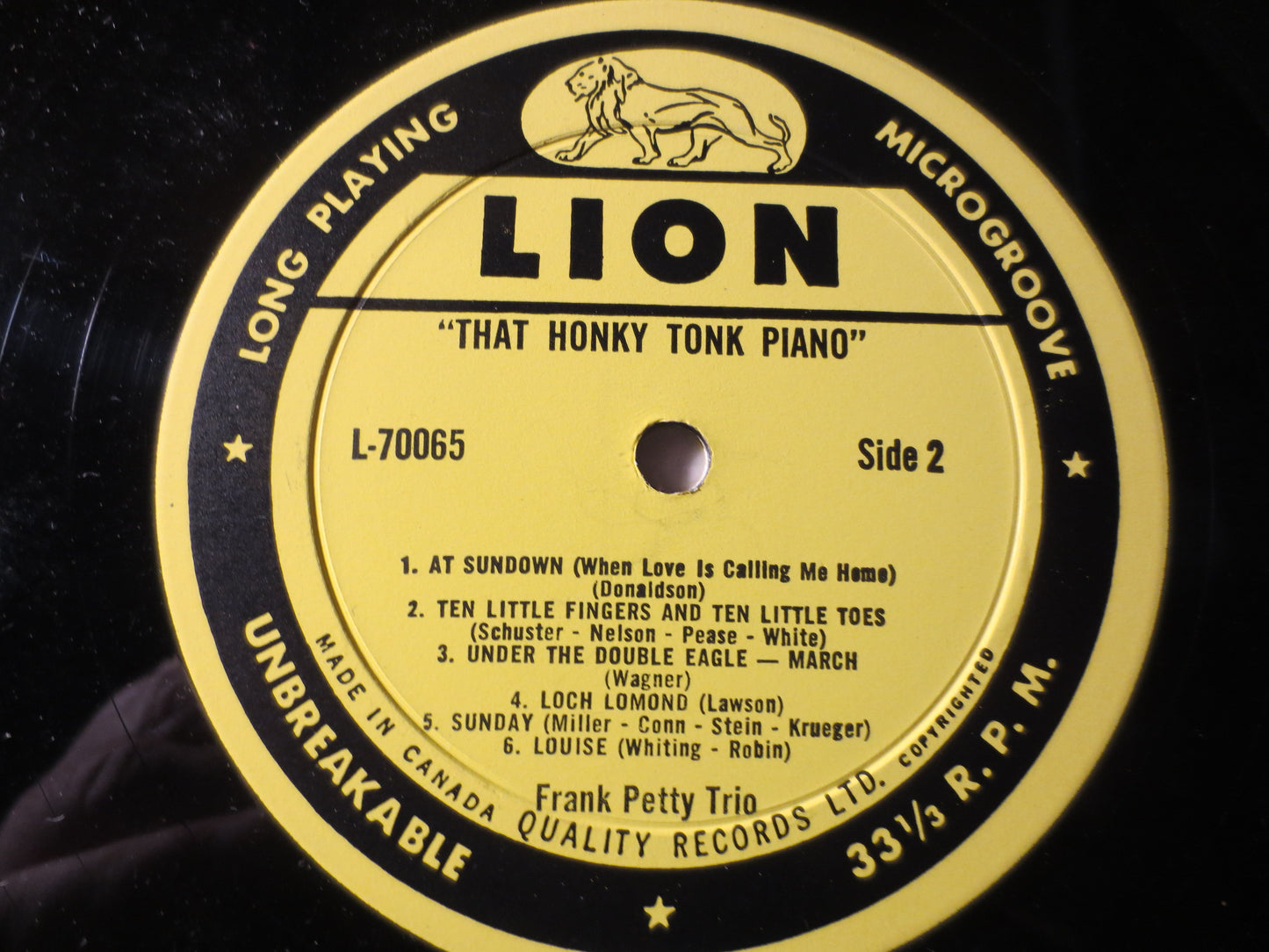 FRANK PETTY, That HONKY Tonk Piano, Ragtime Records, Vintage Vinyl, Record Vinyl, Record, Vinyl Record, Vinyl Album, Vinyl