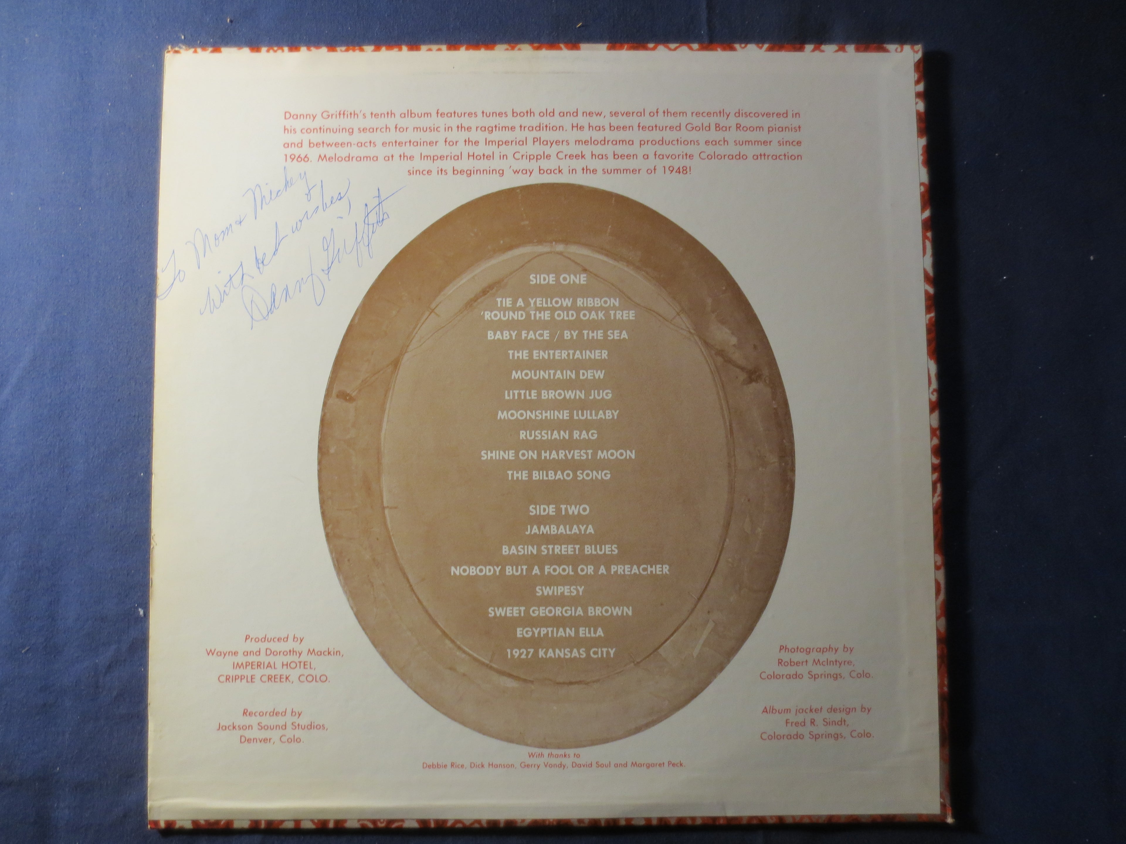 Danny Griffith – Imperial Ragtime (1970s) Vinyl LP – Autographed