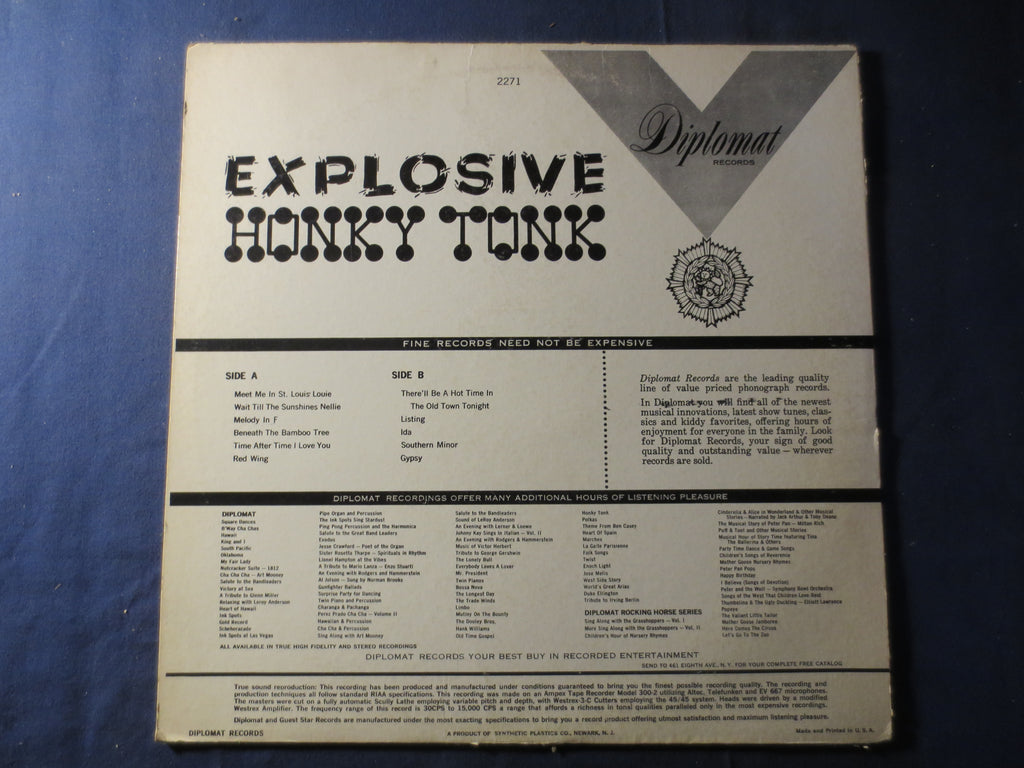 Knuckles O'Reilly – Explosive Honky Tonk (1962) Vinyl LP