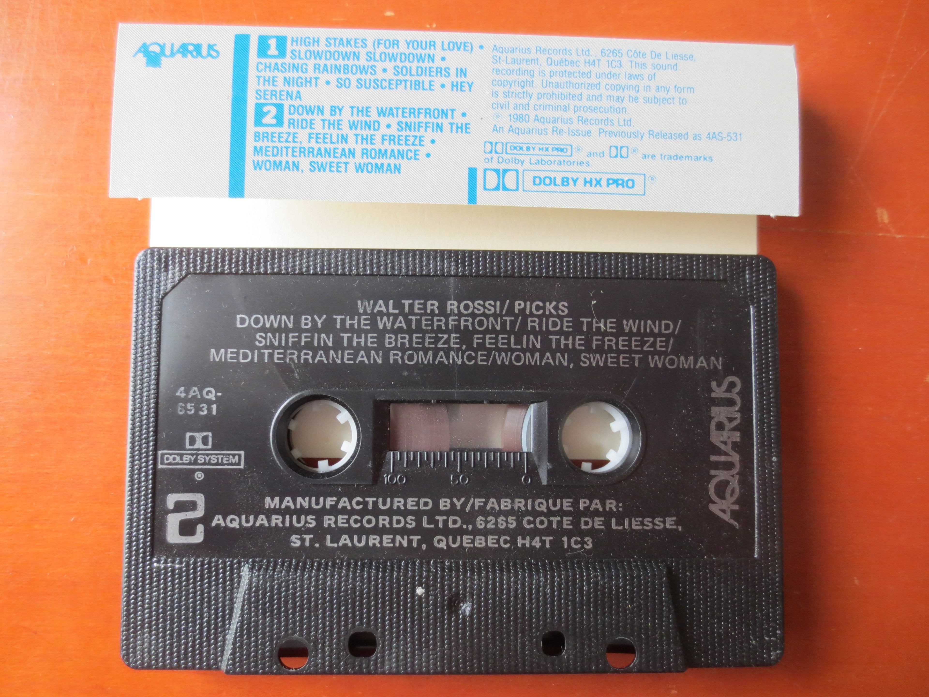 Walter Rossi – Picks (1980) Cassette
