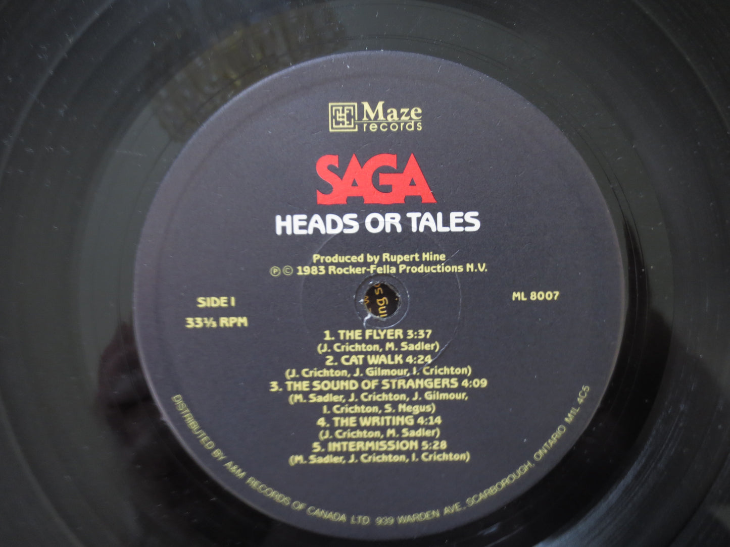 SAGA, Heads or Tails, SAGA Album, SAGA Record, Saga Lp, Saga Vinyl, Vintage Vinyl, Record Vinyl, Records, Lps, 1983 Records
