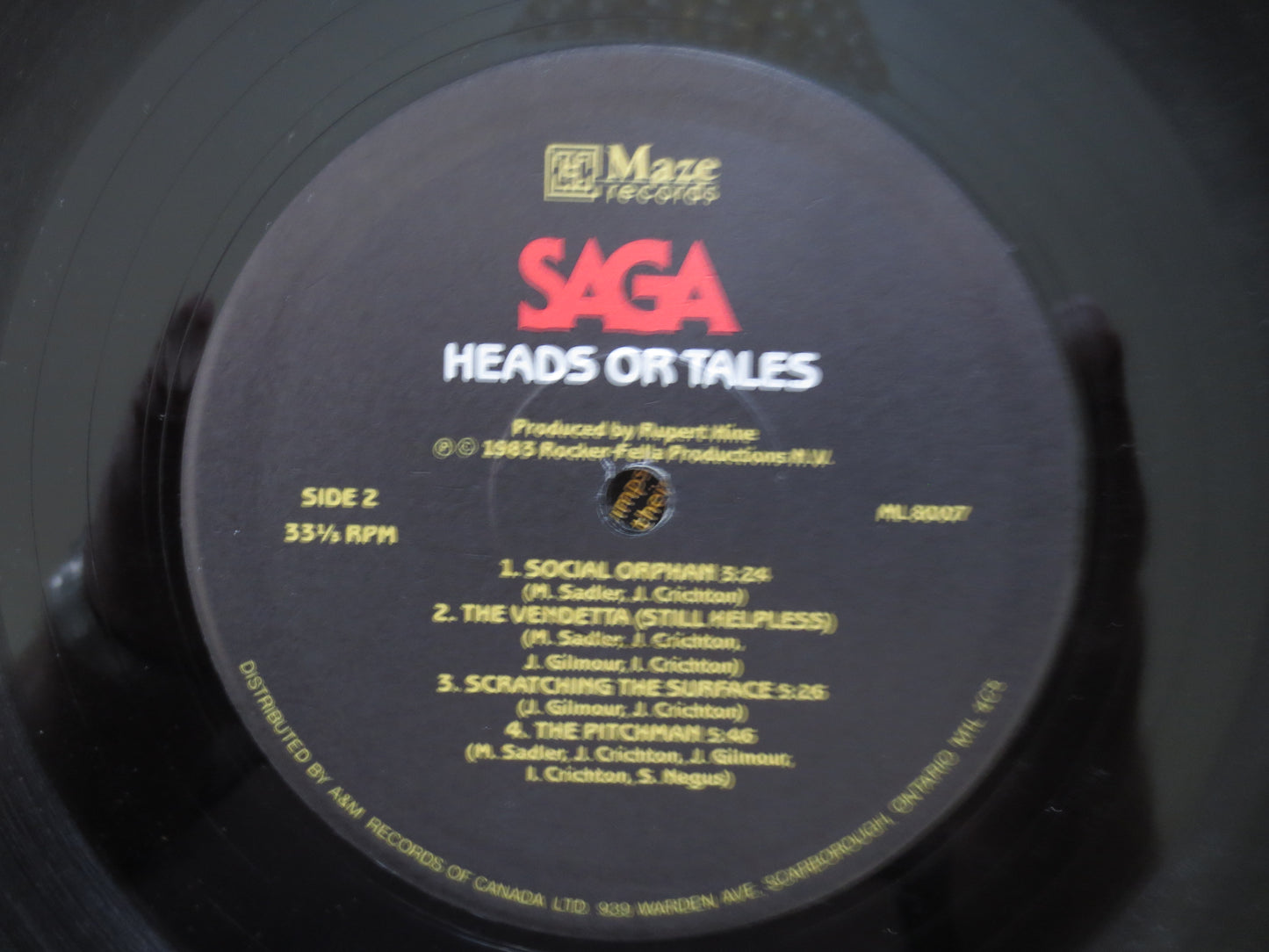 SAGA, Heads or Tails, SAGA Album, SAGA Record, Saga Lp, Saga Vinyl, Vintage Vinyl, Record Vinyl, Records, Lps, 1983 Records
