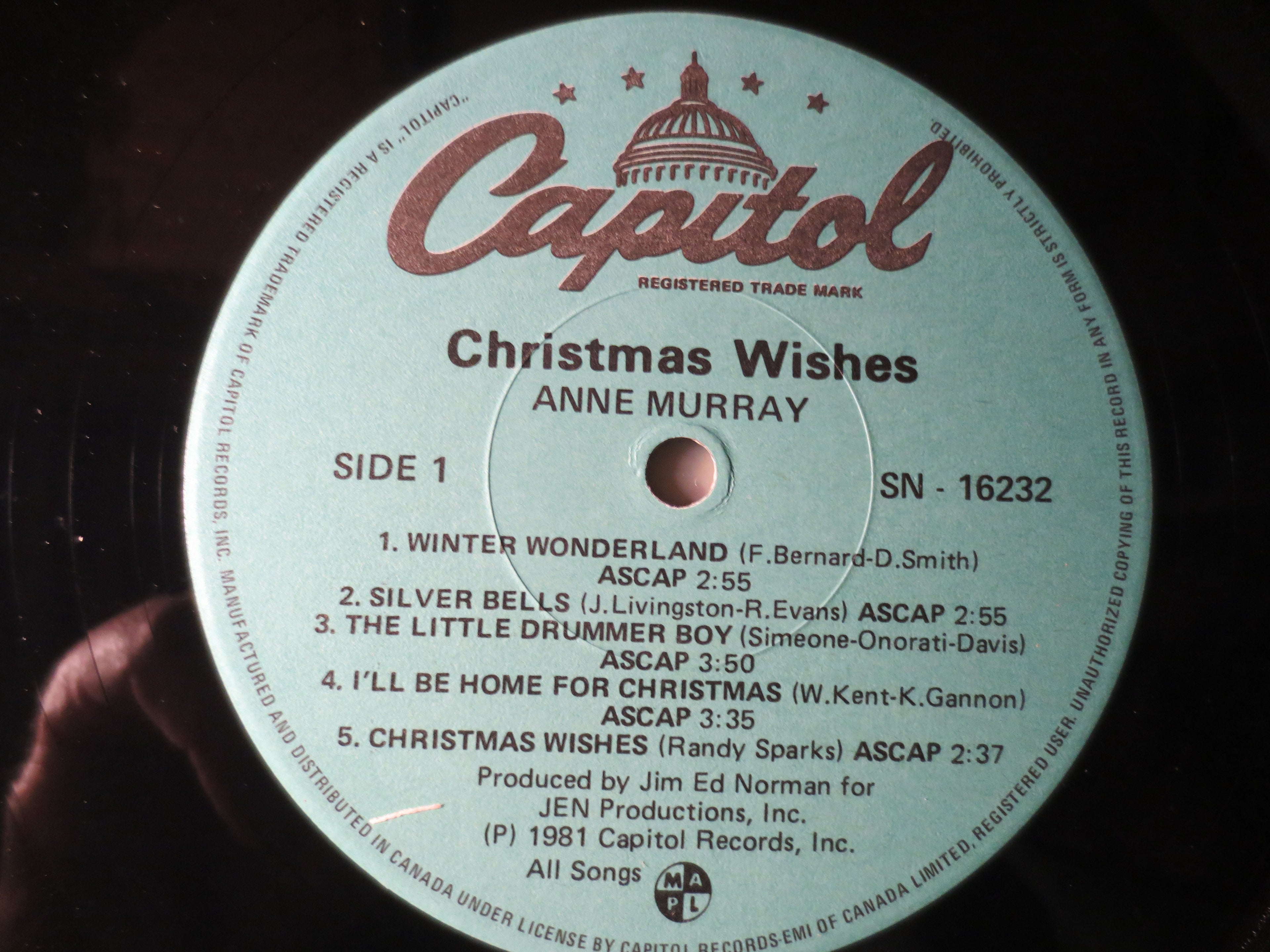 Anne Murray – Christmas Wishes (1981) Vinyl LP