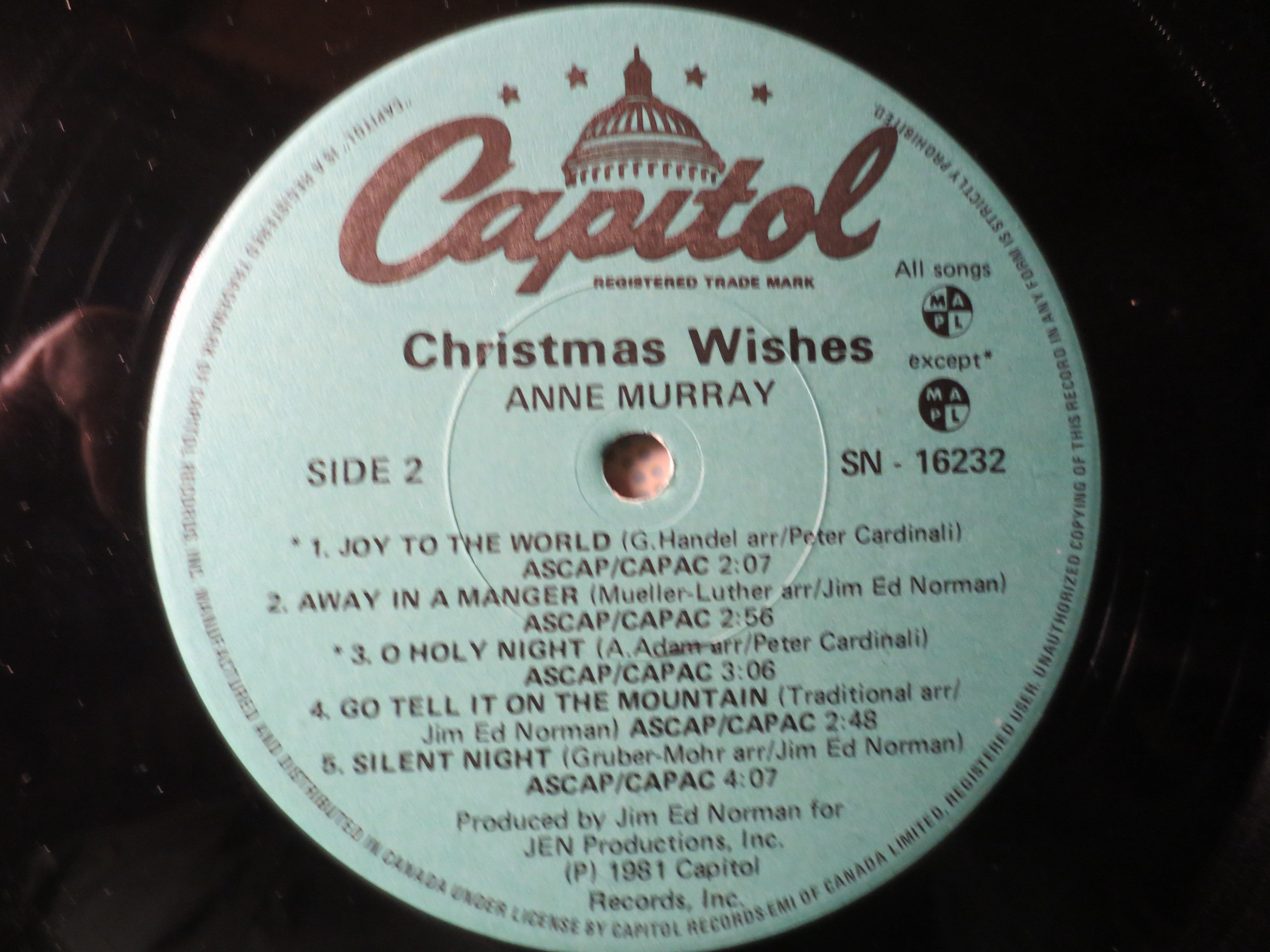 Anne Murray – Christmas Wishes (1981) Vinyl LP