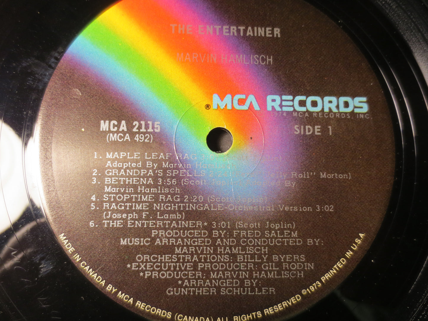 MARVIN HAMLISCH, The ENTERTAINER, Scott Joplin Records, Ragtime Records, Vintage Vinyl, Records, Vinyl Album, 1974 Records
