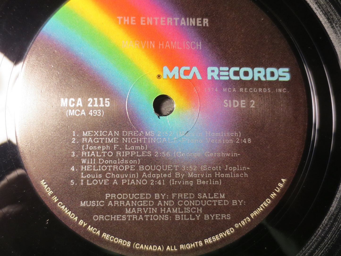 MARVIN HAMLISCH, The ENTERTAINER, Scott Joplin Records, Ragtime Records, Vintage Vinyl, Records, Vinyl Album, 1974 Records