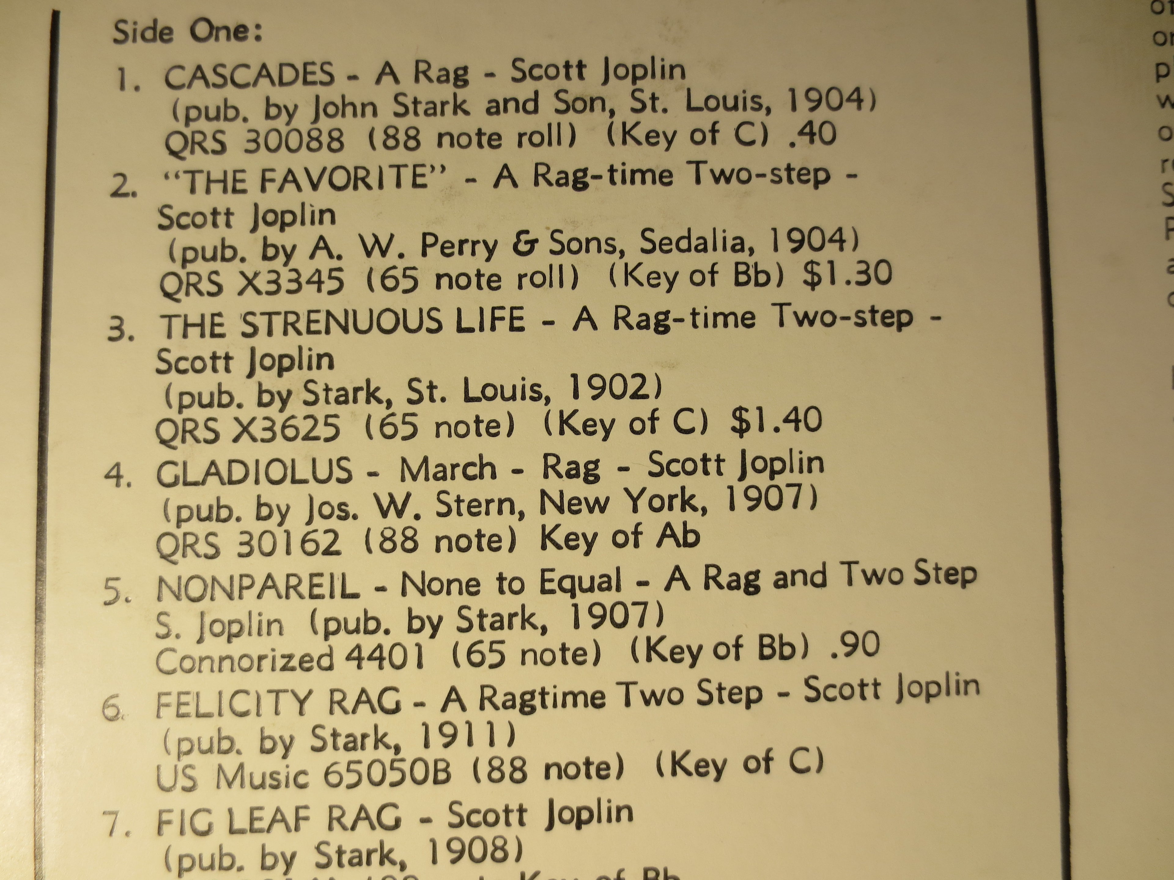 Scott Joplin Ragtime Vol. 2 (Biograph, 1967) Vinyl LP