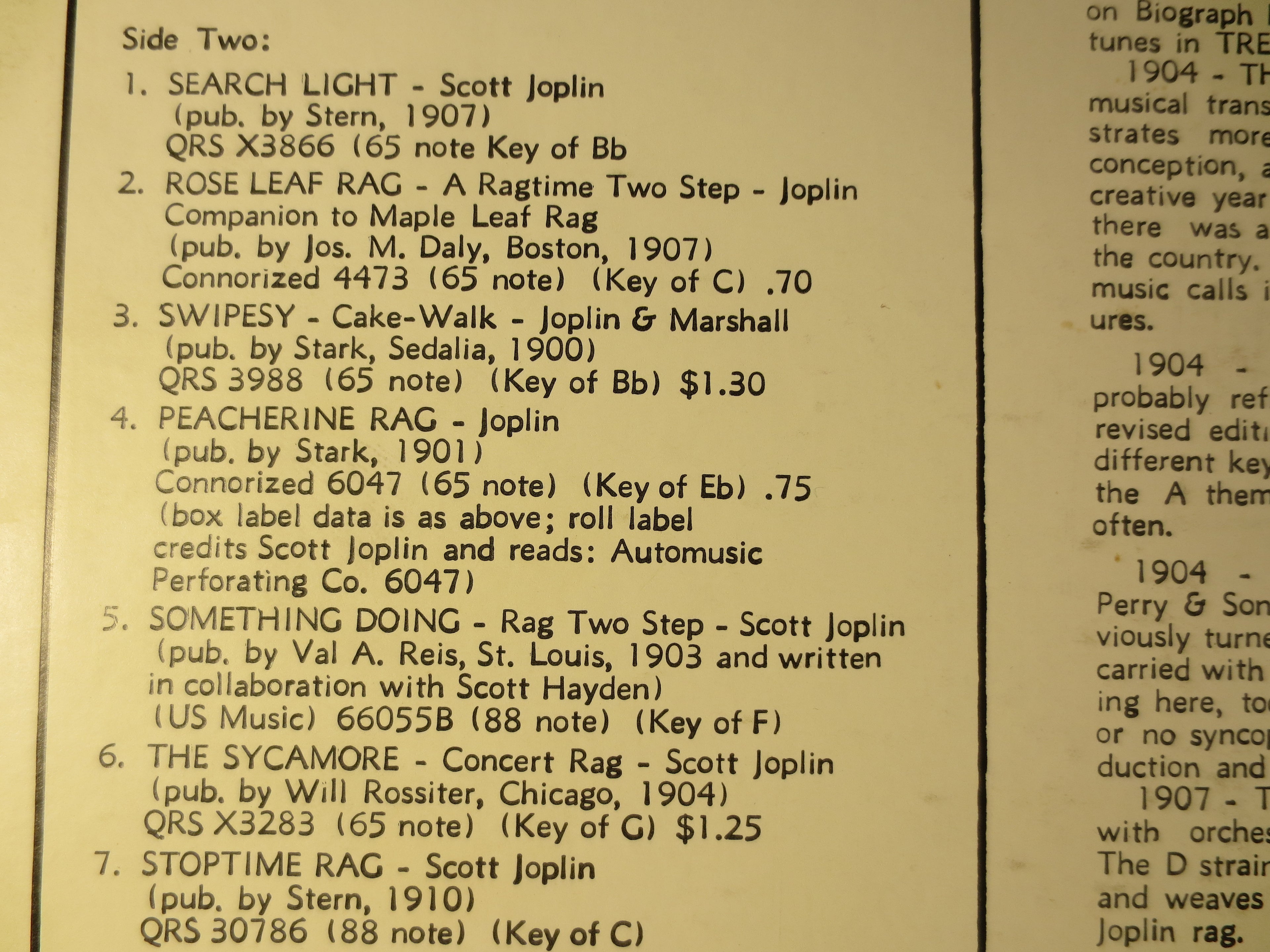 Scott Joplin Ragtime Vol. 2 (Biograph, 1967) Vinyl LP