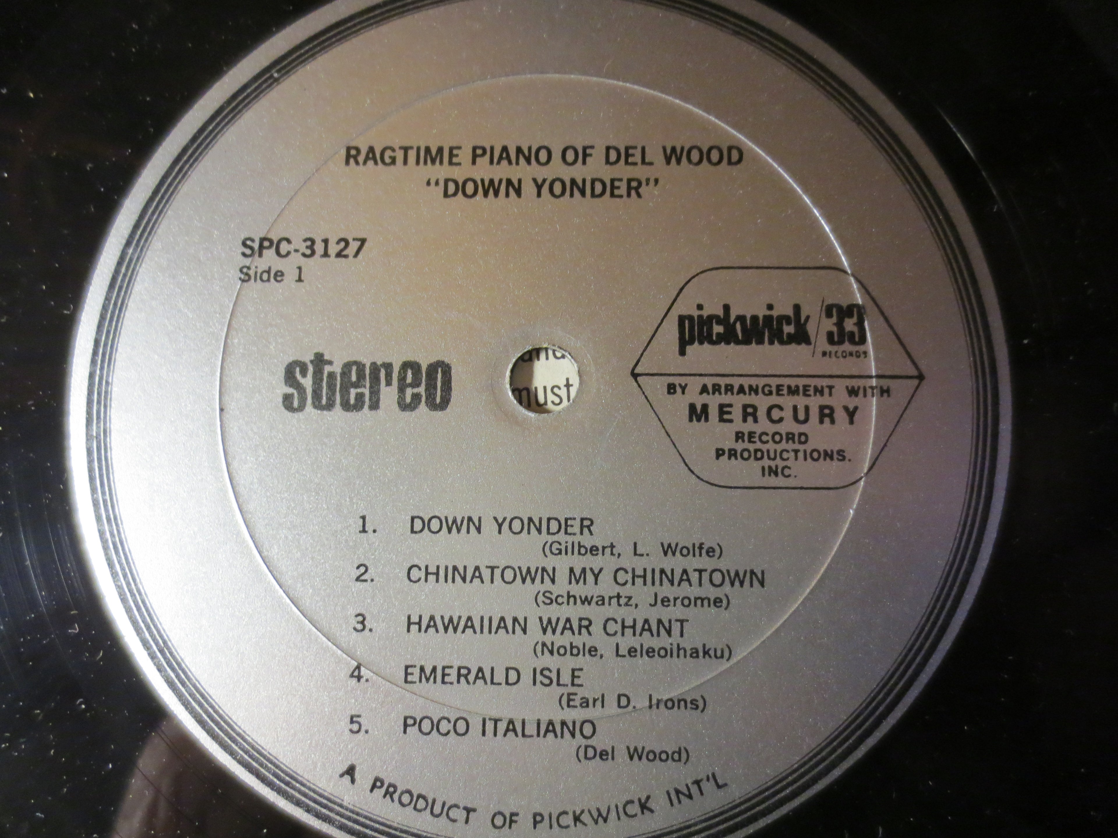 Del Wood – Down Yonder: The Ragtime Piano of Del Wood (1967) Vinyl LP
