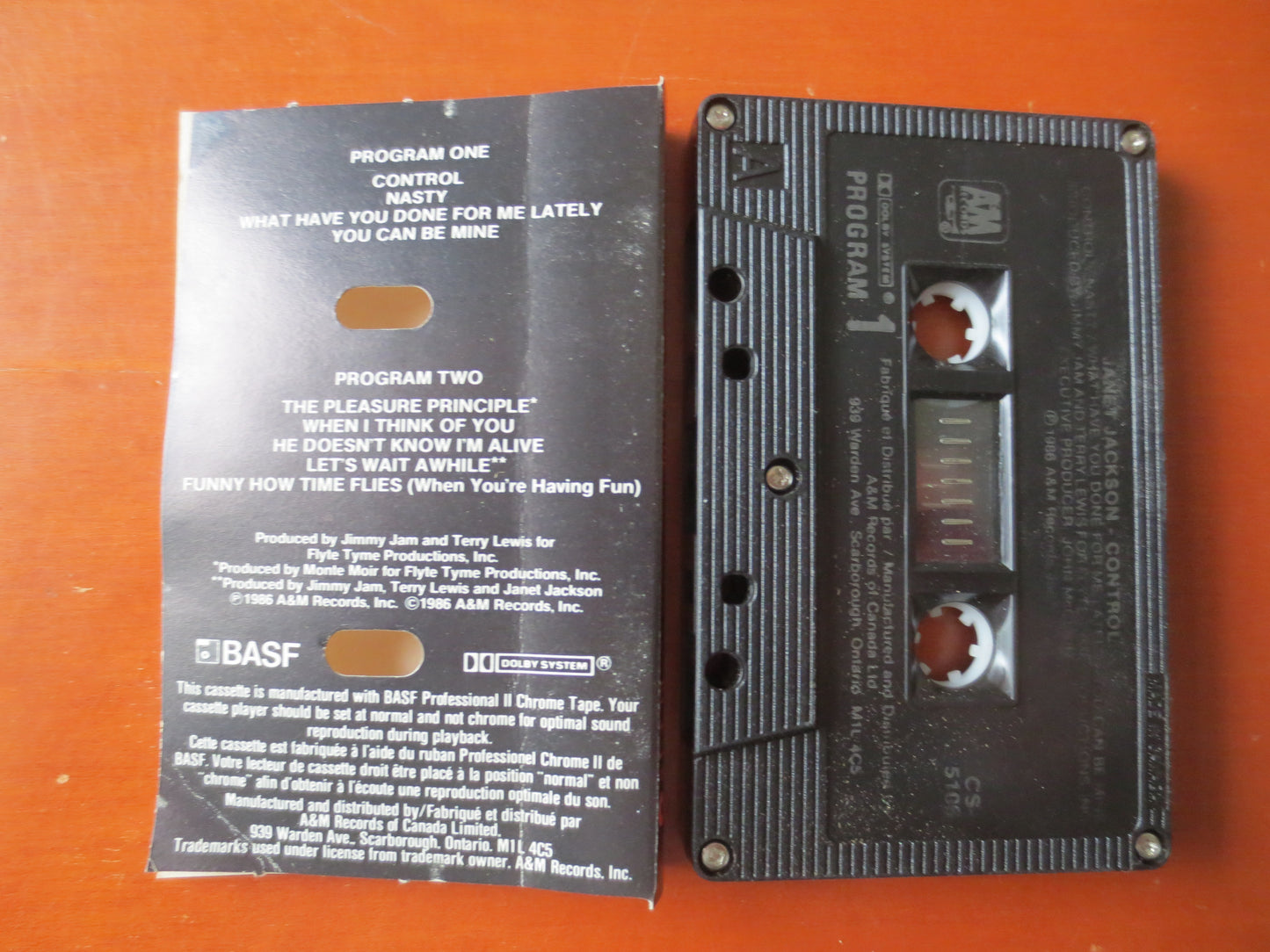 JANET JACKSON, CONTROL, Janet Jackson Tape, Janet Jackson Album, Tape Cassette, Pop Music Cassette, Tapes, Cassette Music