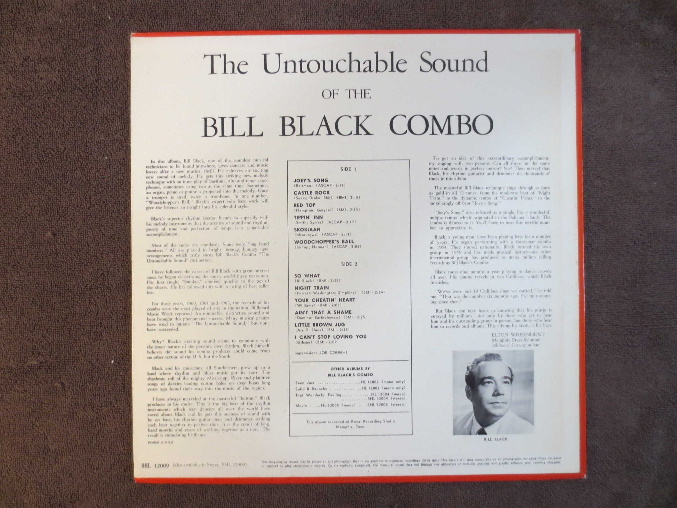Bill Black – Untouchable Sound (1962) Vinyl LP