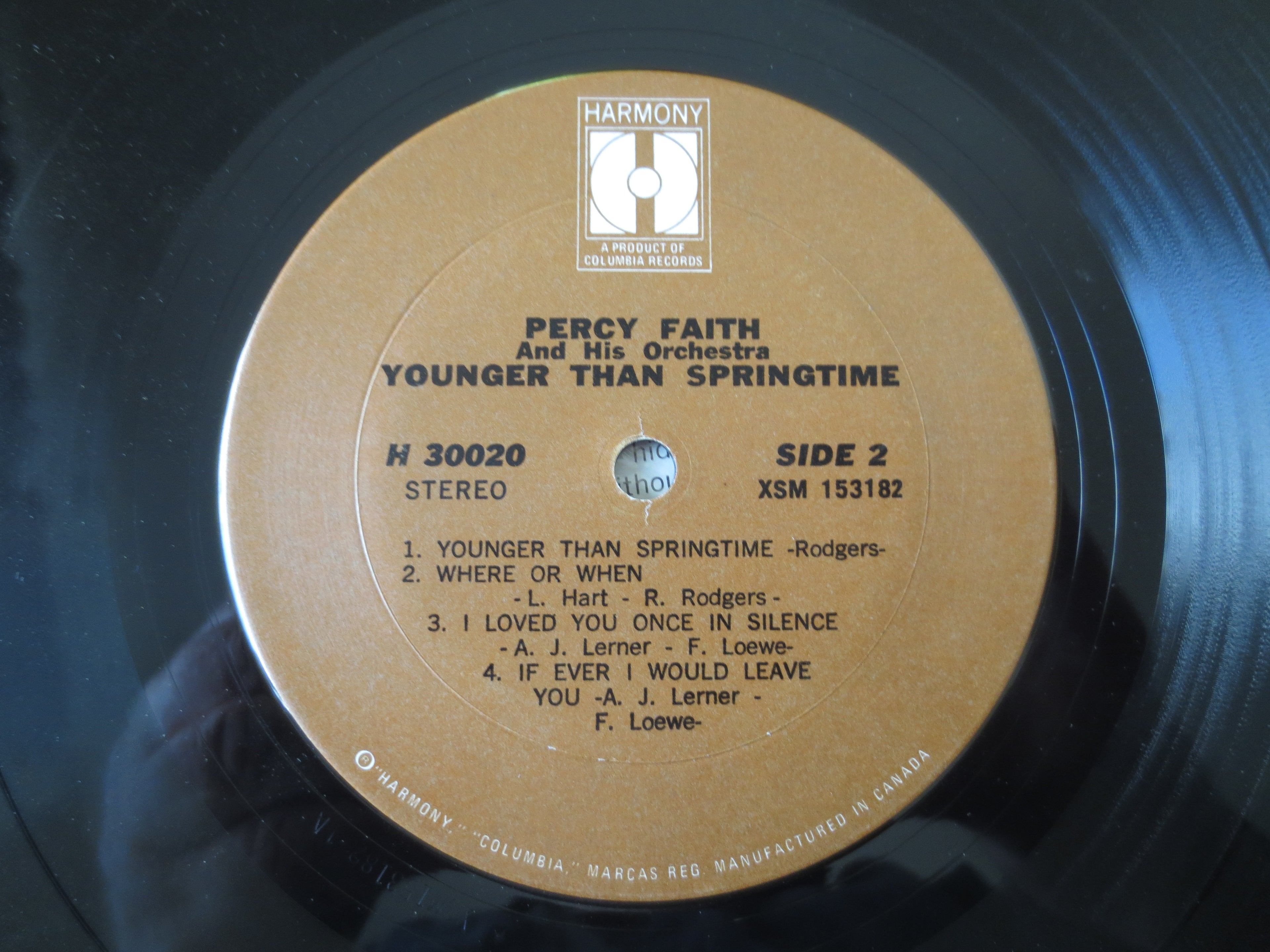 Percy Faith – Younger Than Springtime (1967) Vinyl LP