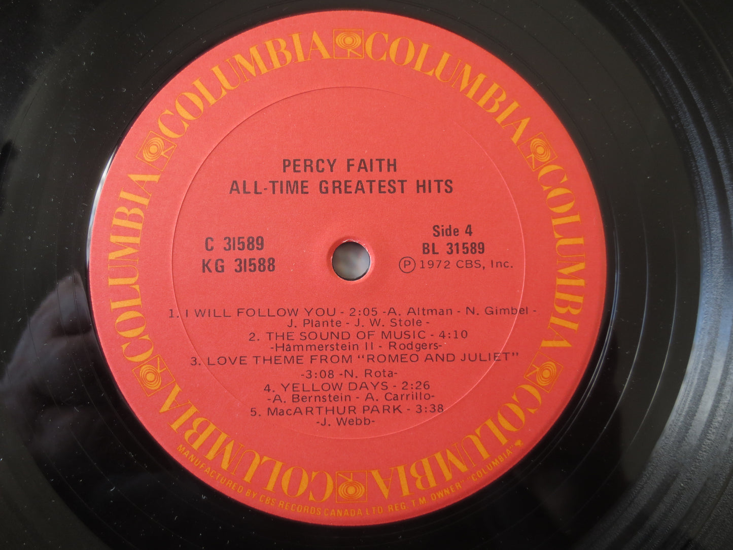 PERCY FAITH, ALLTIME Greatest Hits, Columbia Records, Percy Faith Album, Percy Faith Vinyl, Vinyl Lp, 1972 Records