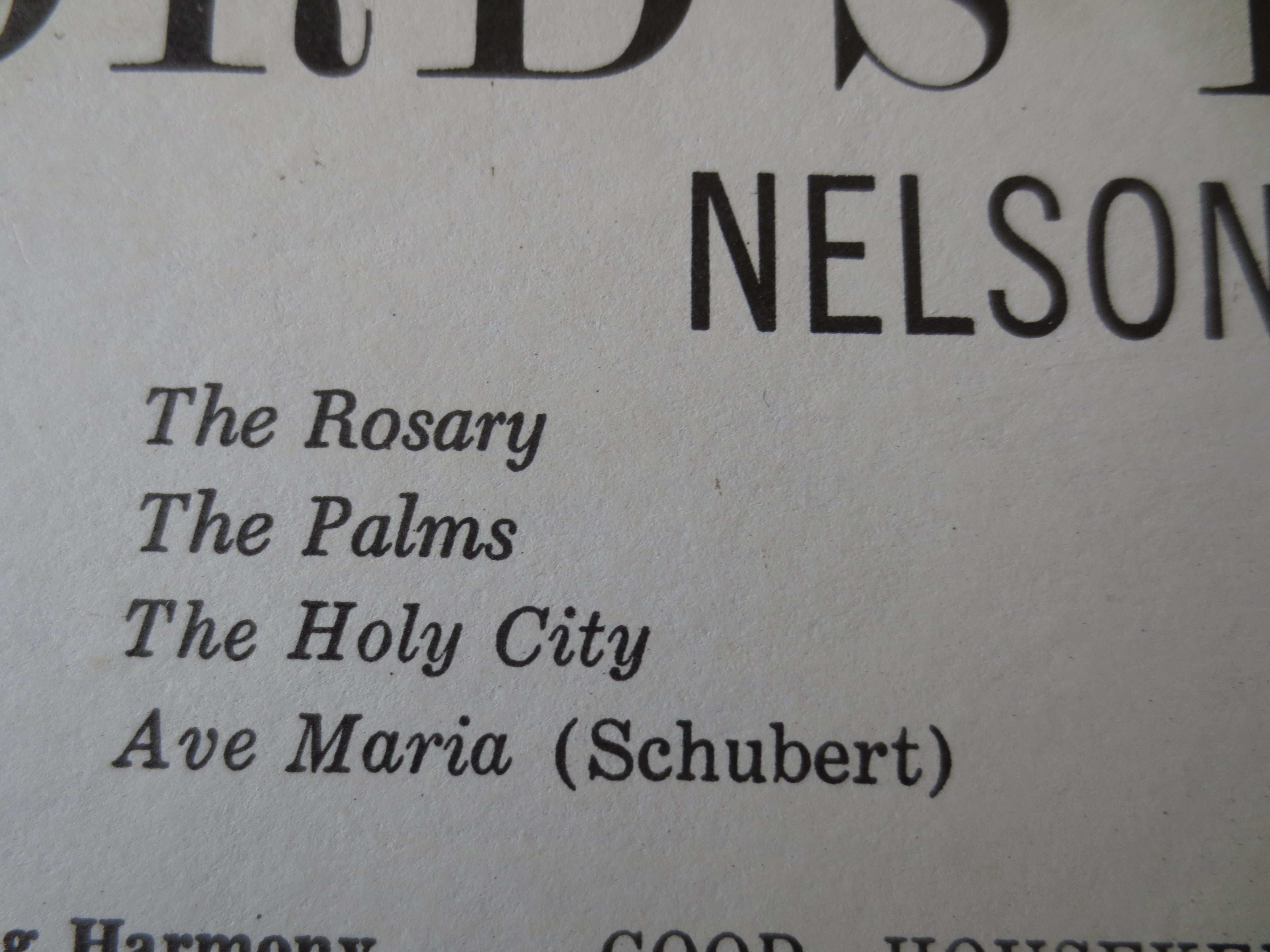 Nelson Eddy – The Lord's Prayer (1959) Vinyl LP