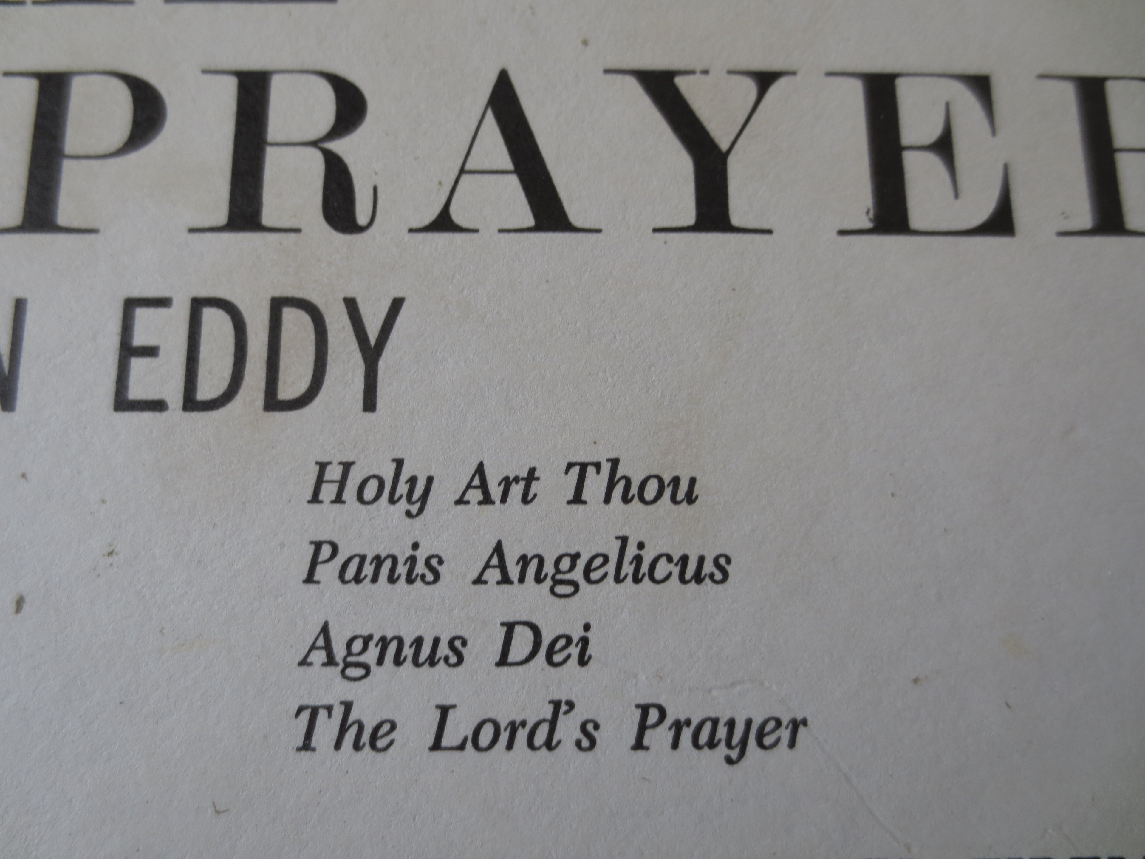 Nelson Eddy – The Lord's Prayer (1959) Vinyl LP