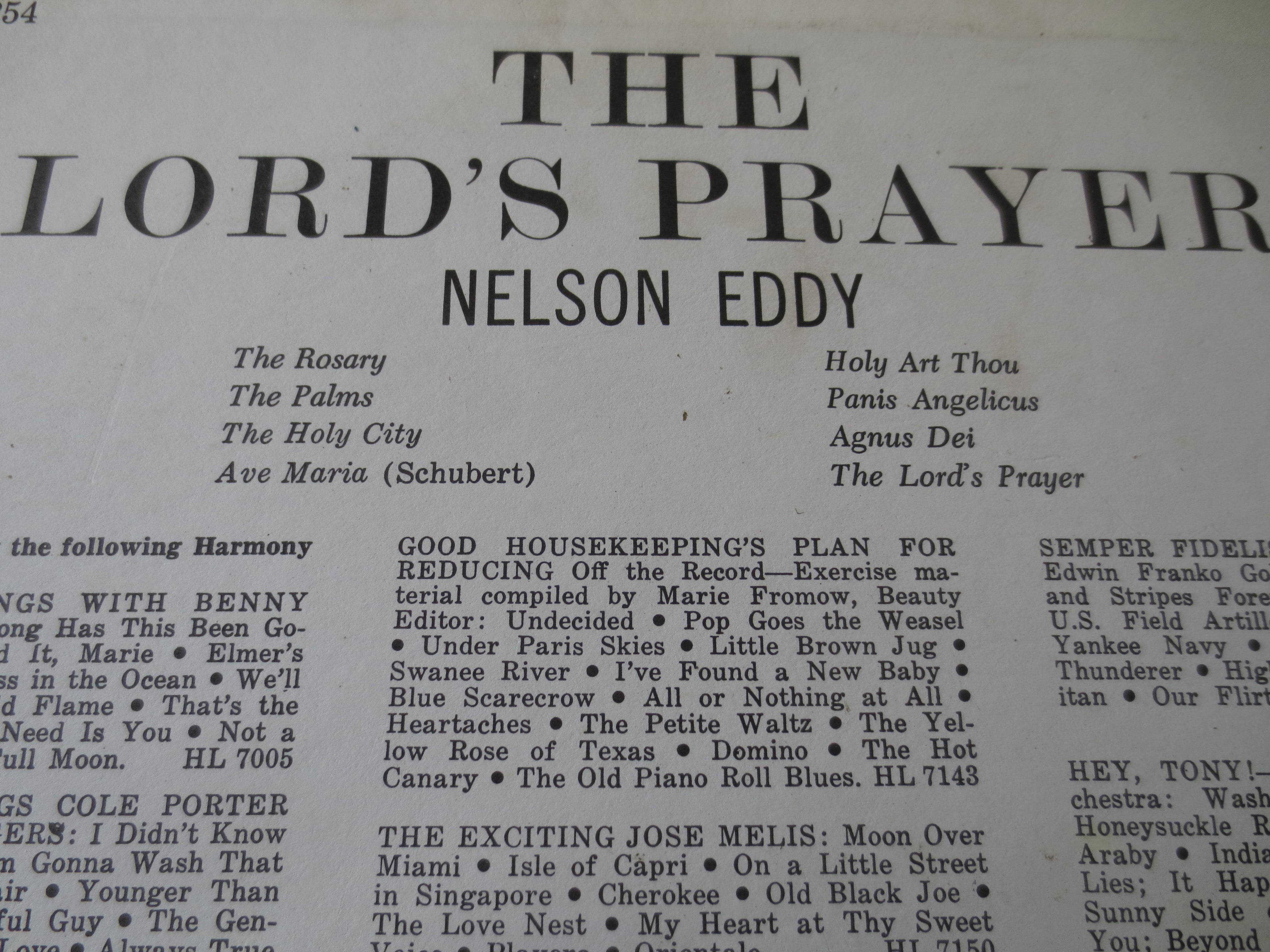 Nelson Eddy – The Lord's Prayer (1959) Vinyl LP