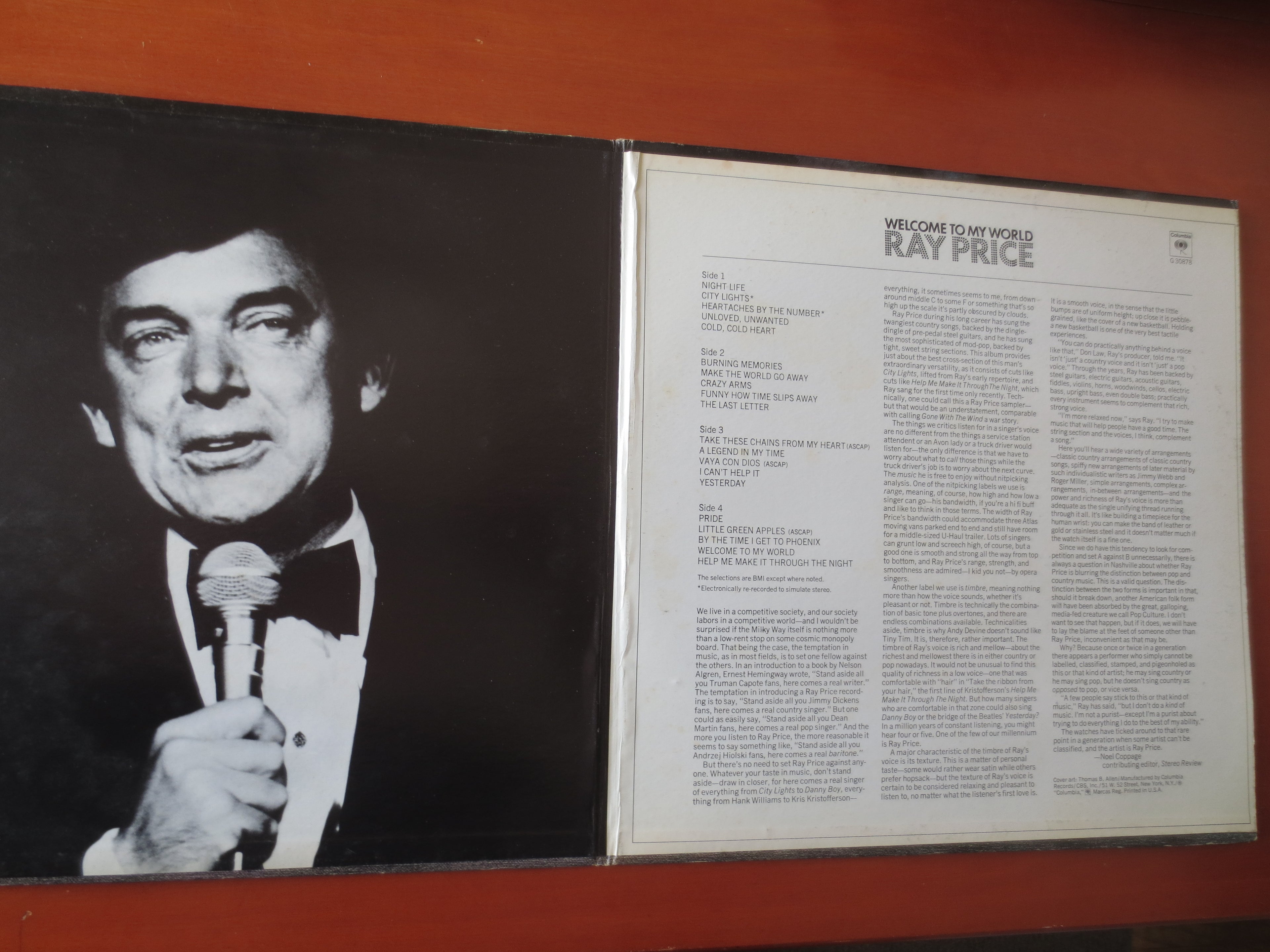 Ray Price – Welcome to My World (1971) Vinyl 2xLP
