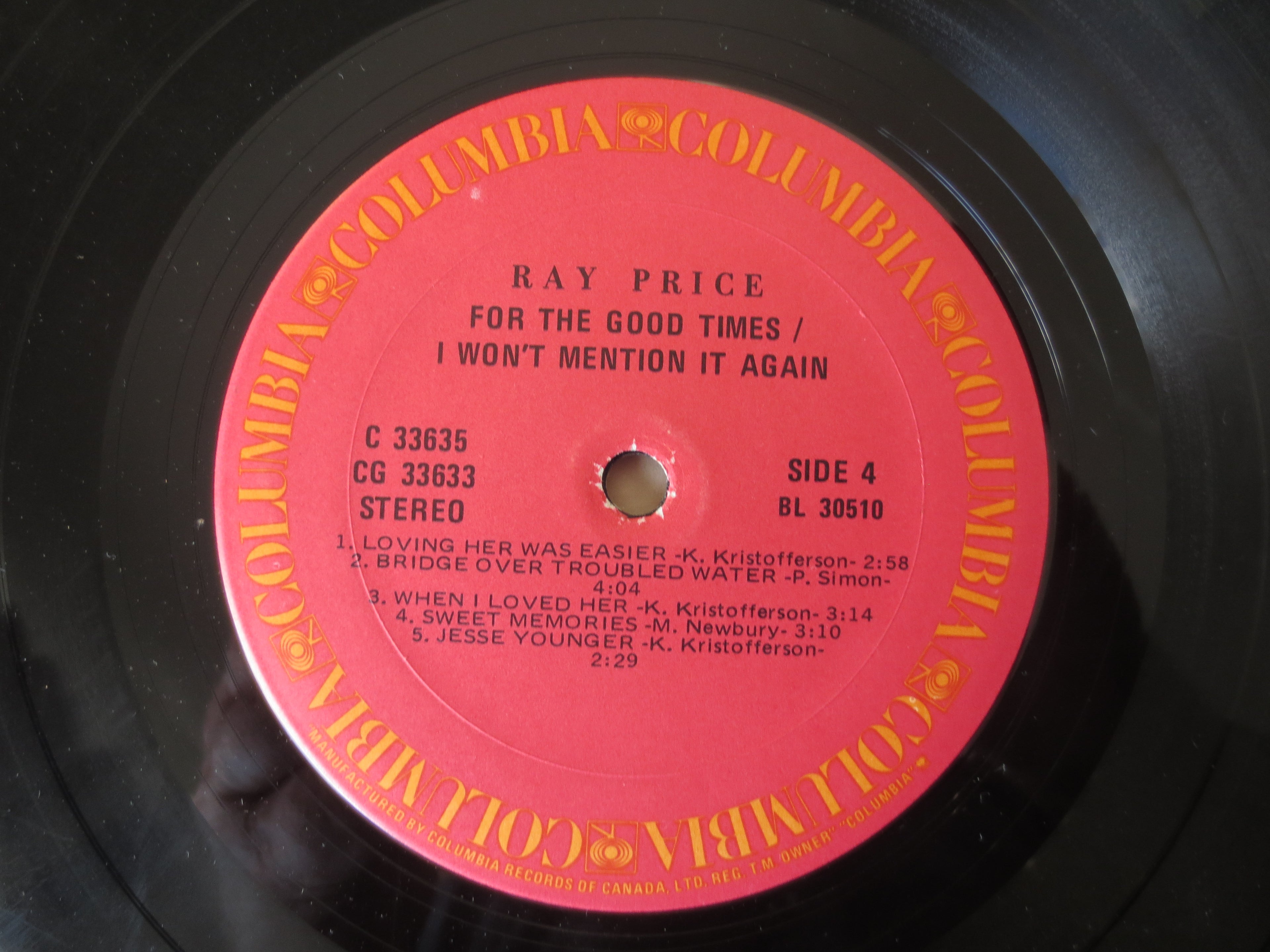 Ray Price – I Won't Mention It Again / For the Good Times (1975) Double Vinyl LP