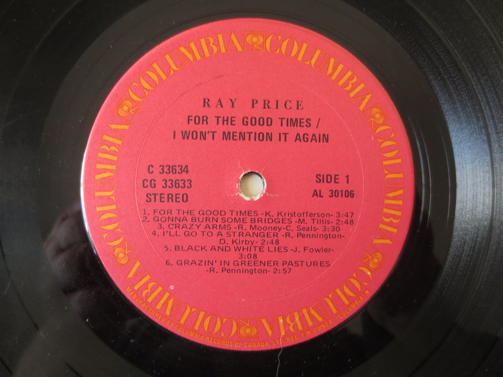 Ray Price – I Won't Mention It Again / For the Good Times (1975) Double Vinyl LP