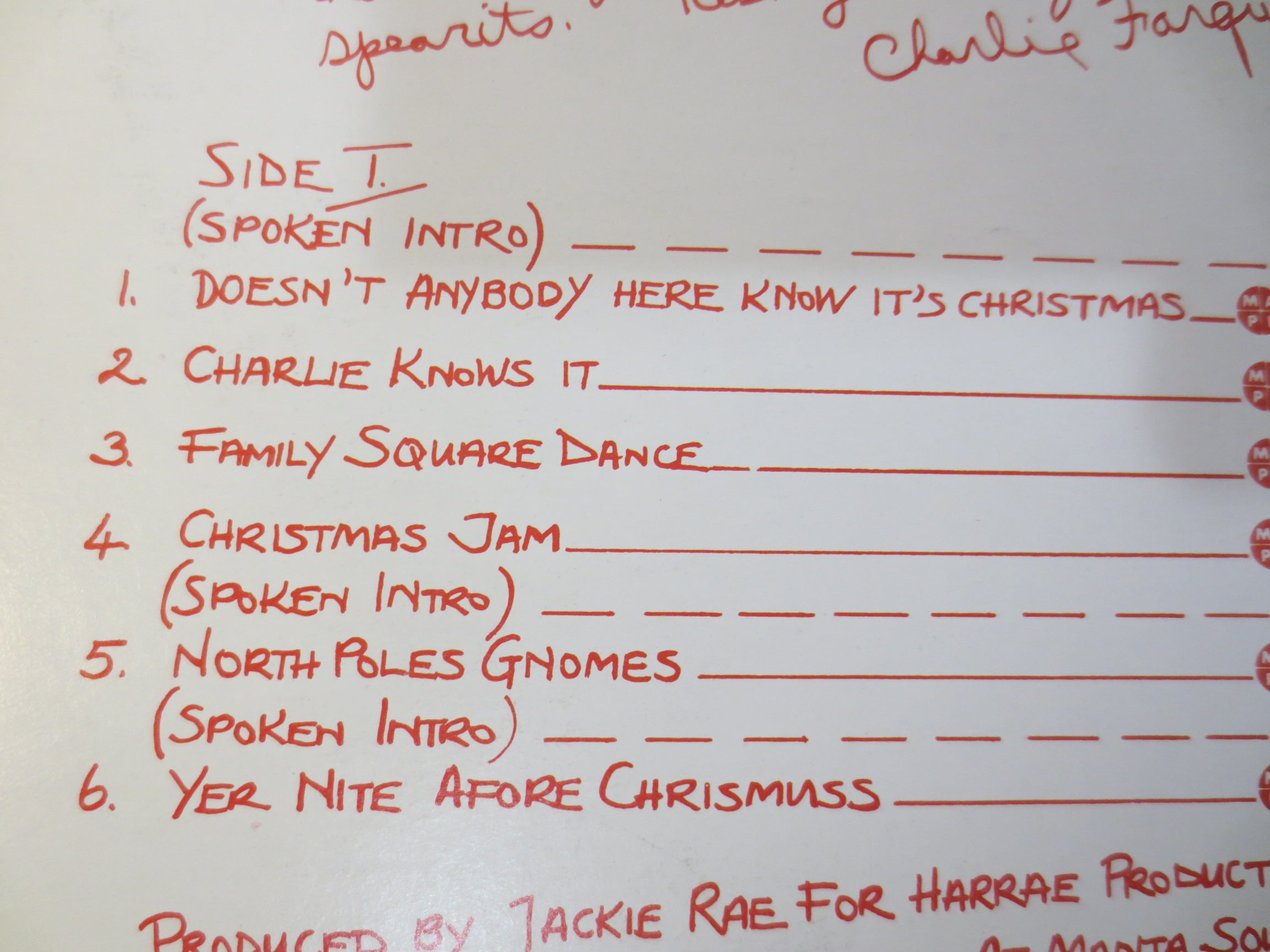 Charlie Farquharson – Doesn't Anybody Here Know It's Christmas? (1976) Vinyl LP