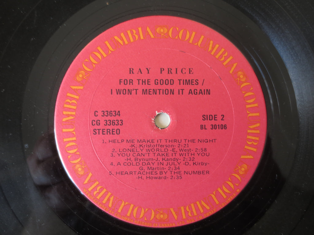 Ray Price – I Won't Mention It Again / For the Good Times (1975) Double Vinyl LP