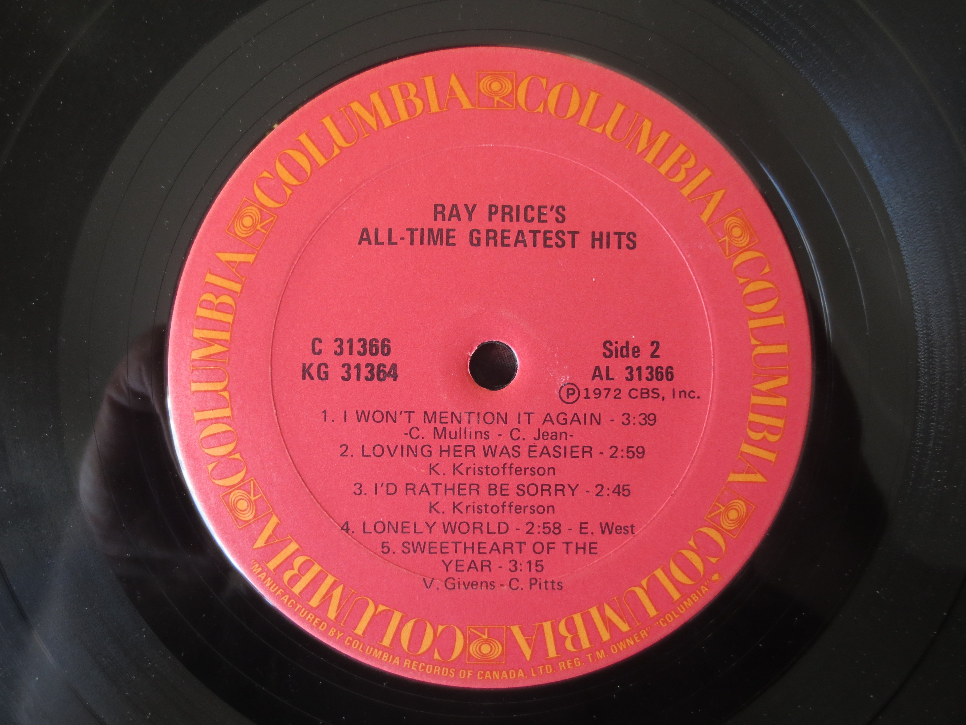 Ray Price – Welcome to My World (1972) Double Vinyl LP