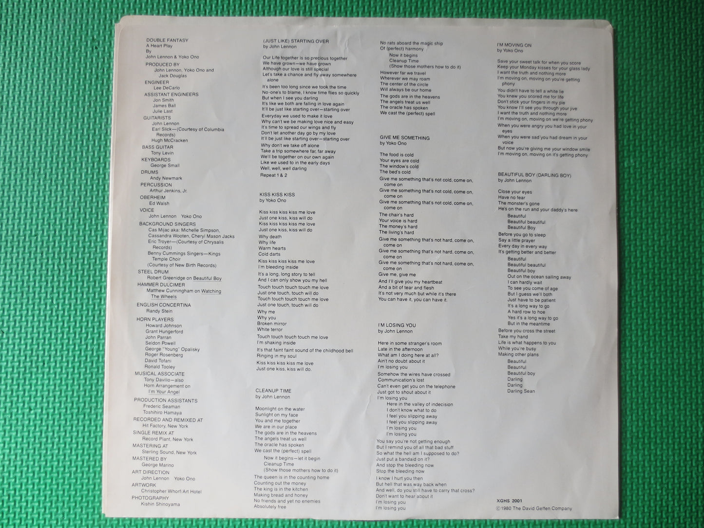 JOHN LENNON, Double Fantasy, Beatles Records, John Lennon Record, John Lennon Album, John Lennon Lp, Rock Lp,1980 Records