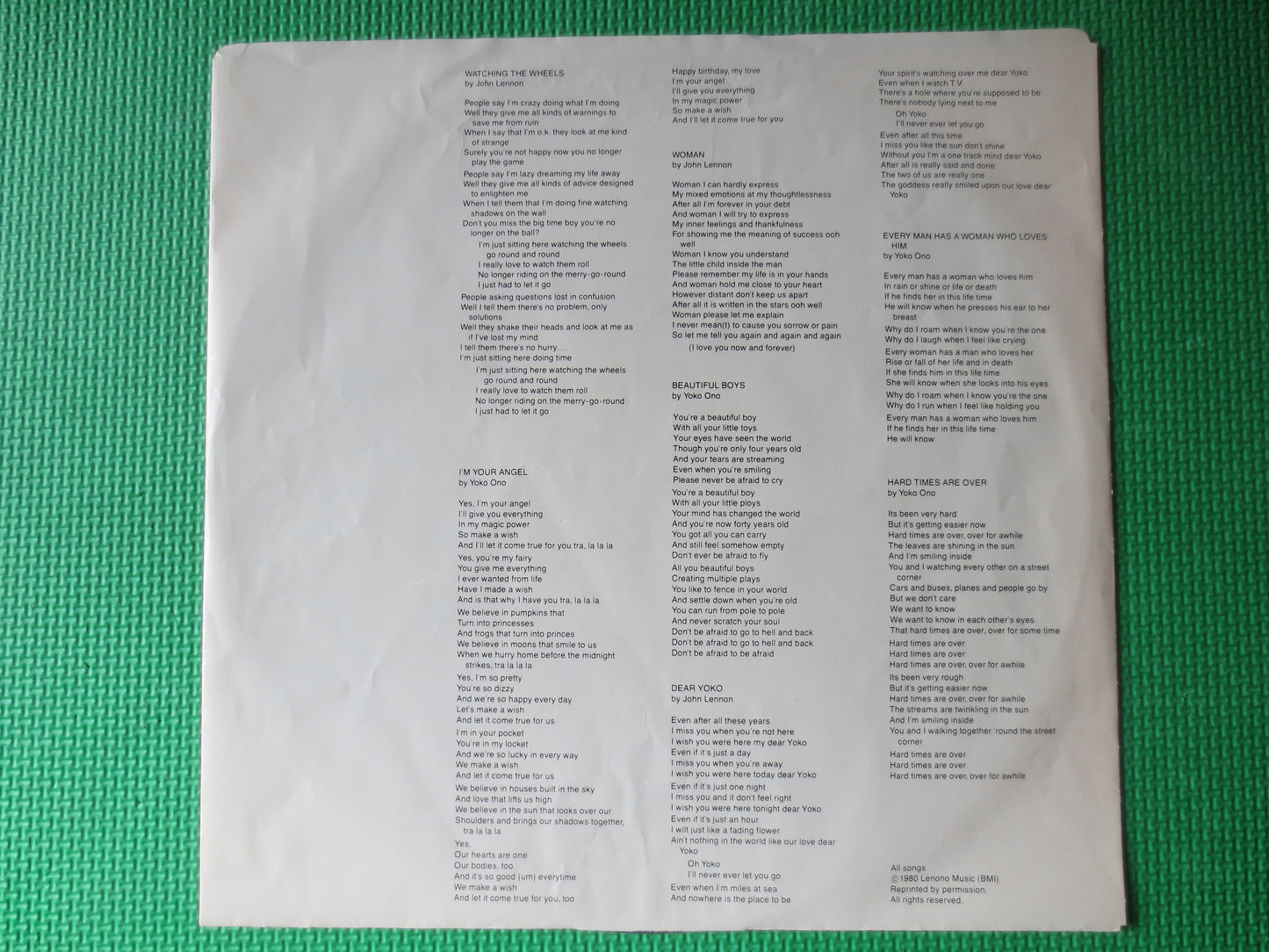 JOHN LENNON, Double Fantasy, Beatles Records, John Lennon Record, John Lennon Album, John Lennon Lp, Rock Lp,1980 Records