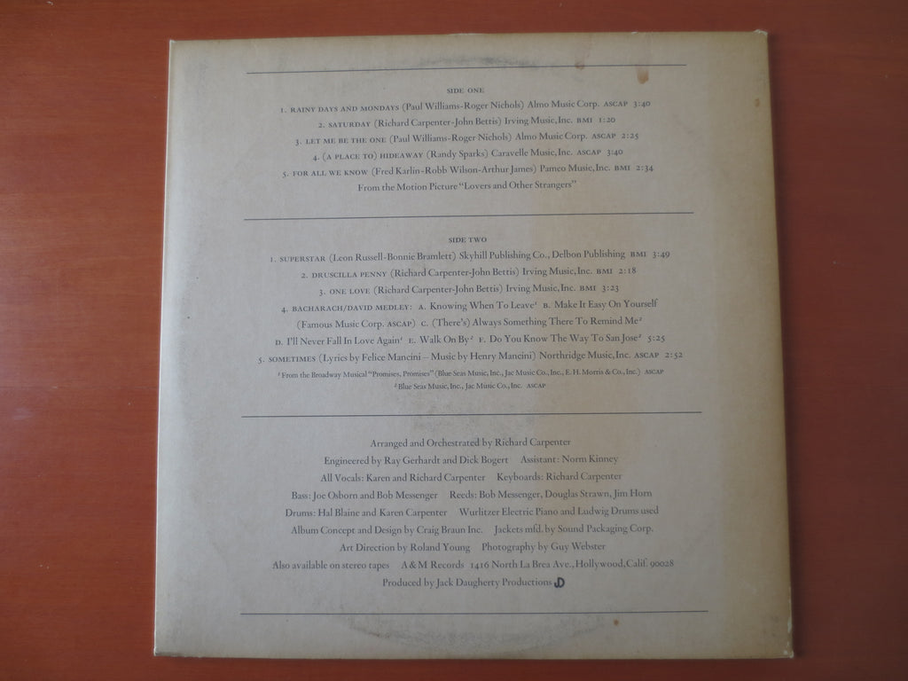 The Carpenters – The Carpenters (1971) Vinyl LP