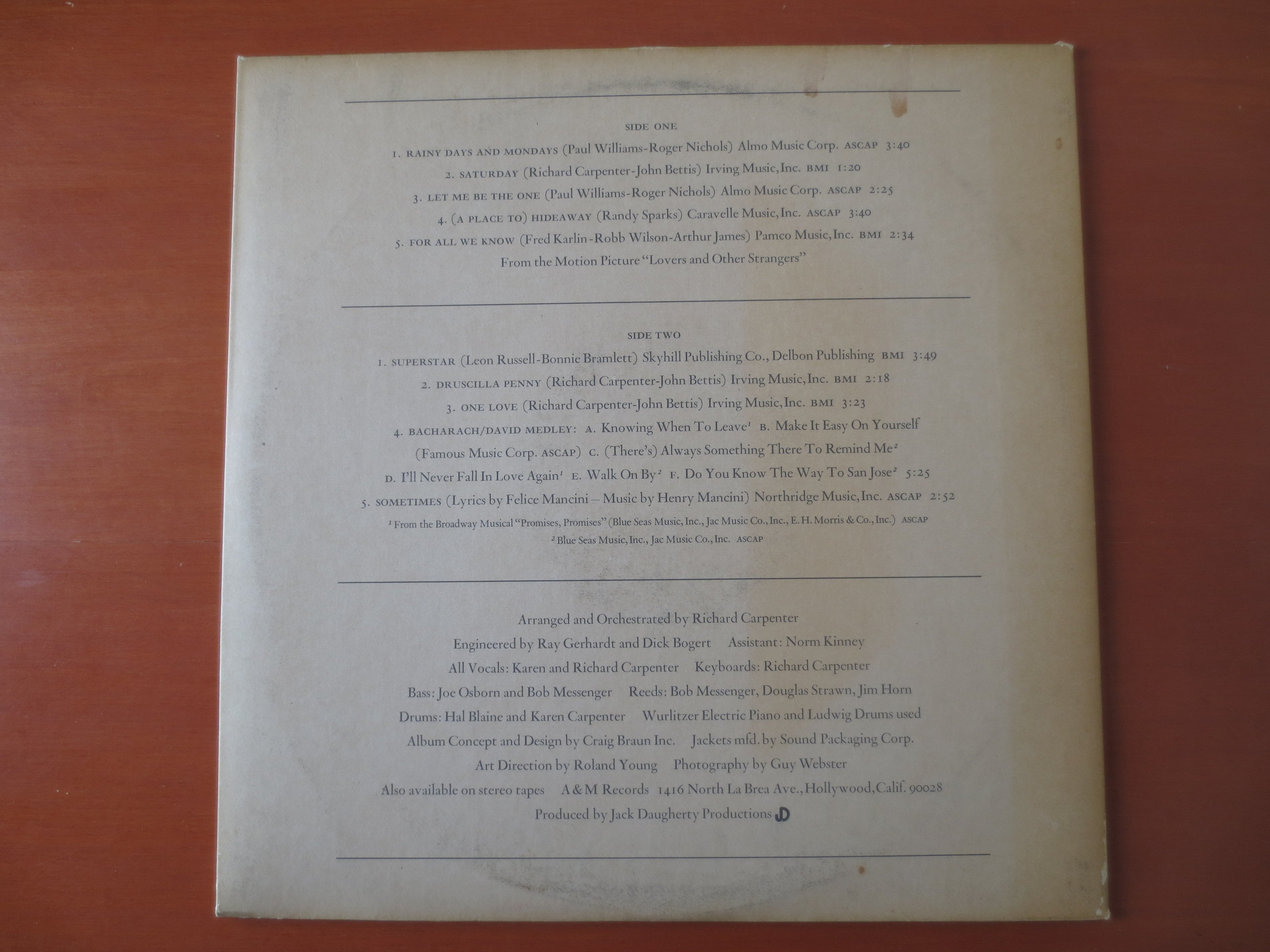 The Carpenters – The Carpenters (1971) Vinyl LP
