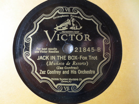 ZEZ CONFREY, 78 RPM, Jumping Jack, Jack in the Box, Zez Confrey Record, Zez Confrey Album, 78 Rpm Records, Zez Confrey Lp