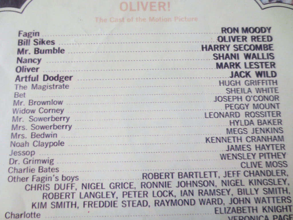 Oliver! – Original Motion Picture Soundtrack Songbook Sheet Music