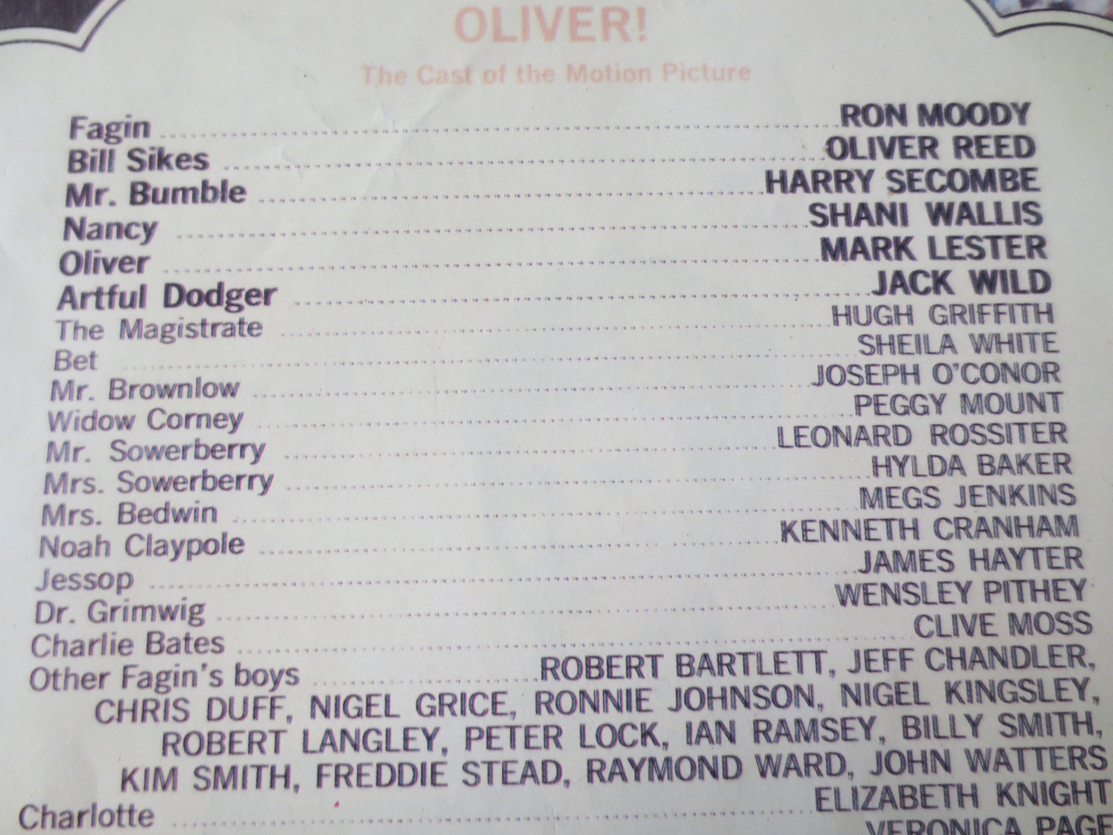 Oliver! – Original Motion Picture Soundtrack Songbook Sheet Music