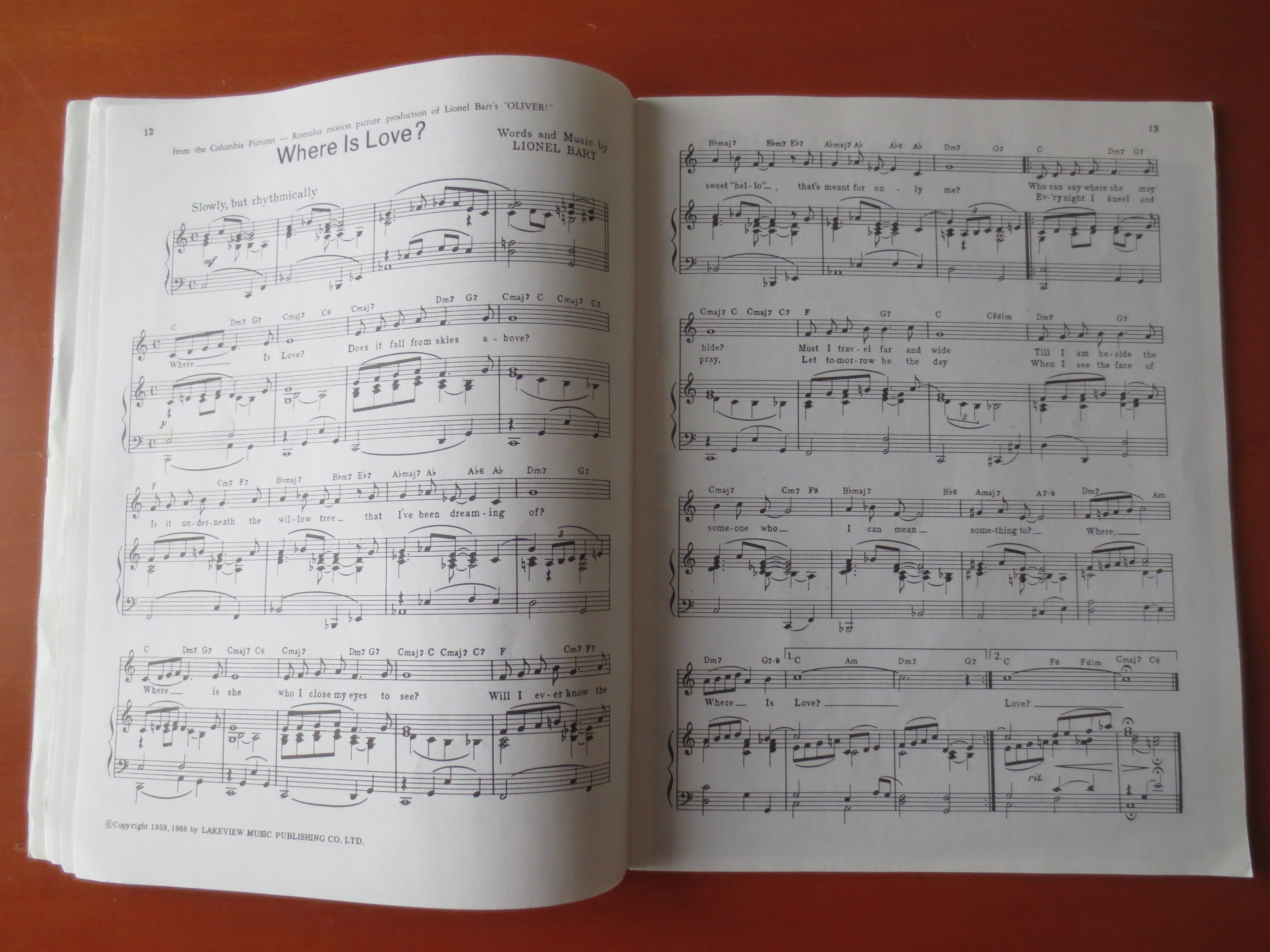 Oliver! – Original Motion Picture Soundtrack Songbook Sheet Music