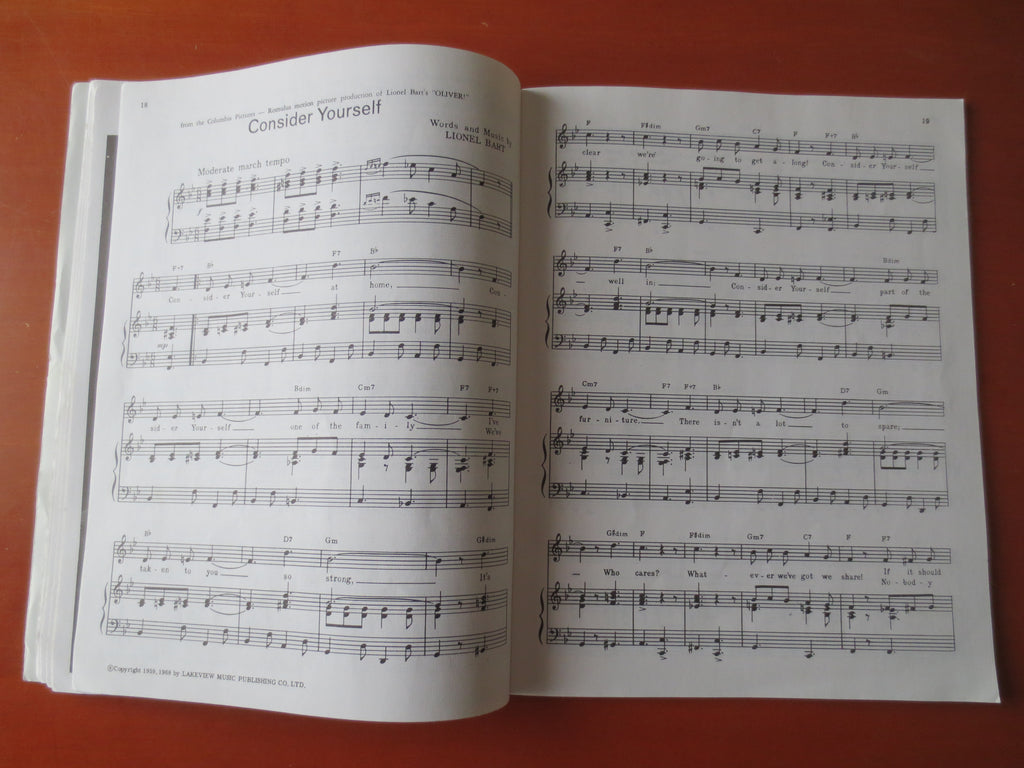 Oliver! – Original Motion Picture Soundtrack Songbook Sheet Music