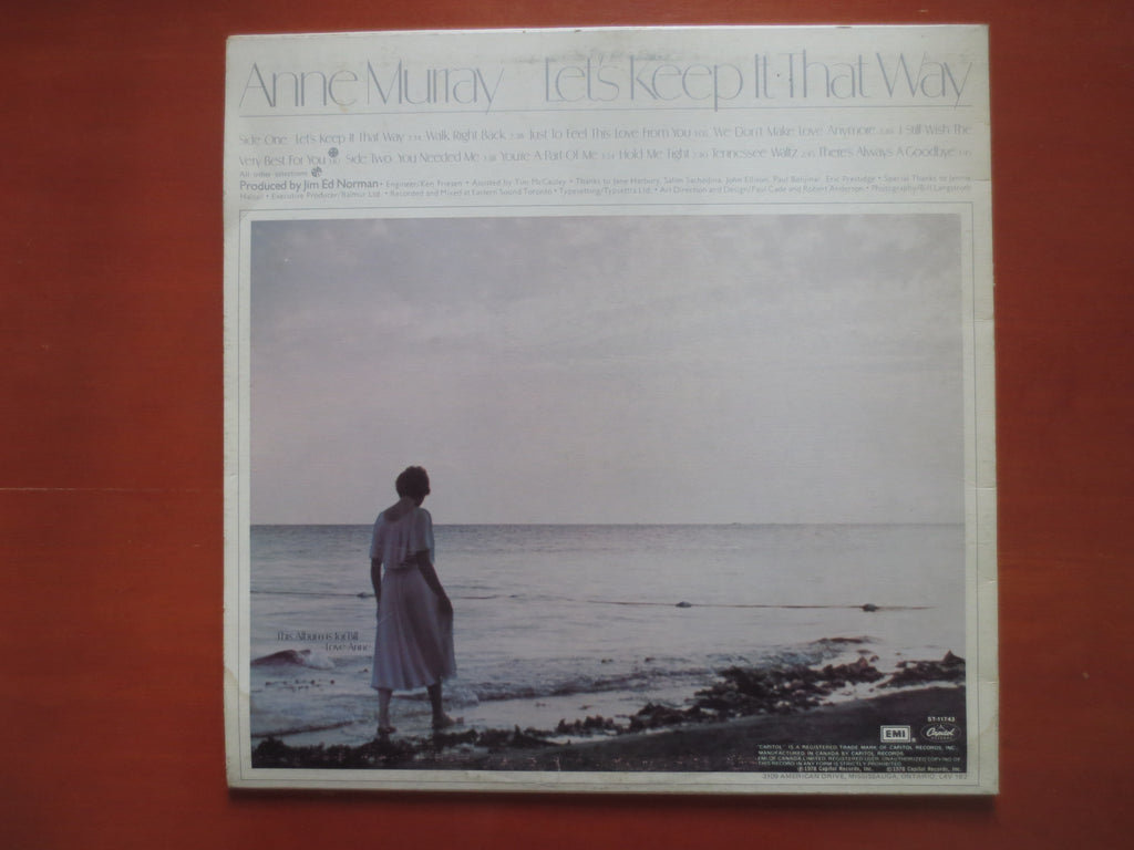 Anne Murray – Let's Keep It That Way (1978) Vinyl LP
