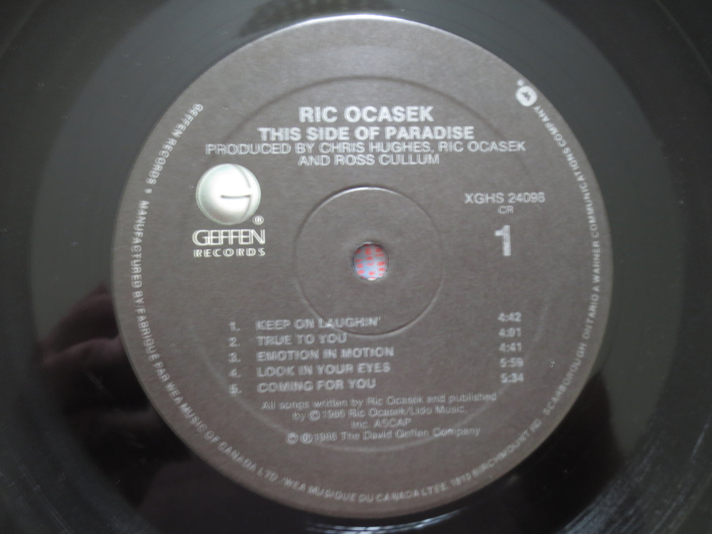 RIC OCASEK, PARADISE, Ric Ocasek Album, Ric Ocasek Vinyl, Ric Ocasek Lp, Ric Ocasek Record, Vintage Vinyl, Lp, 1986 Records