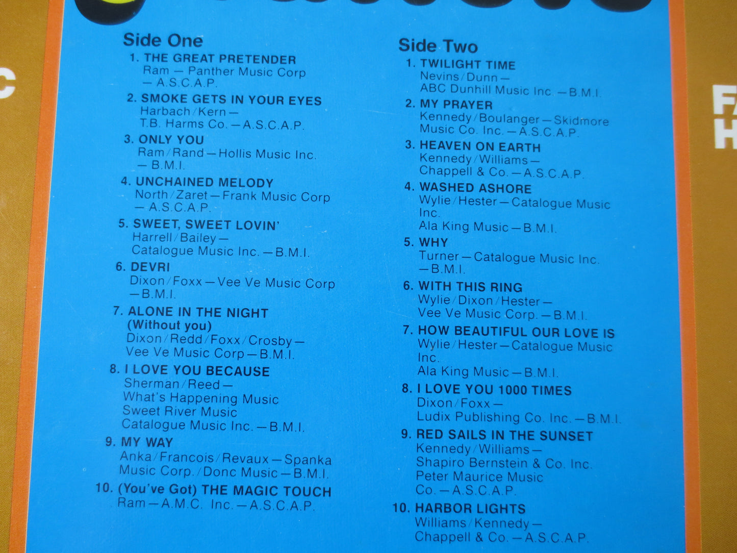The PLATTERS, K-TEL RECORDS, 20 Fantastic Hits, The Platters Albums, The Platters Vinyl, Platters Lp, 1975 Records