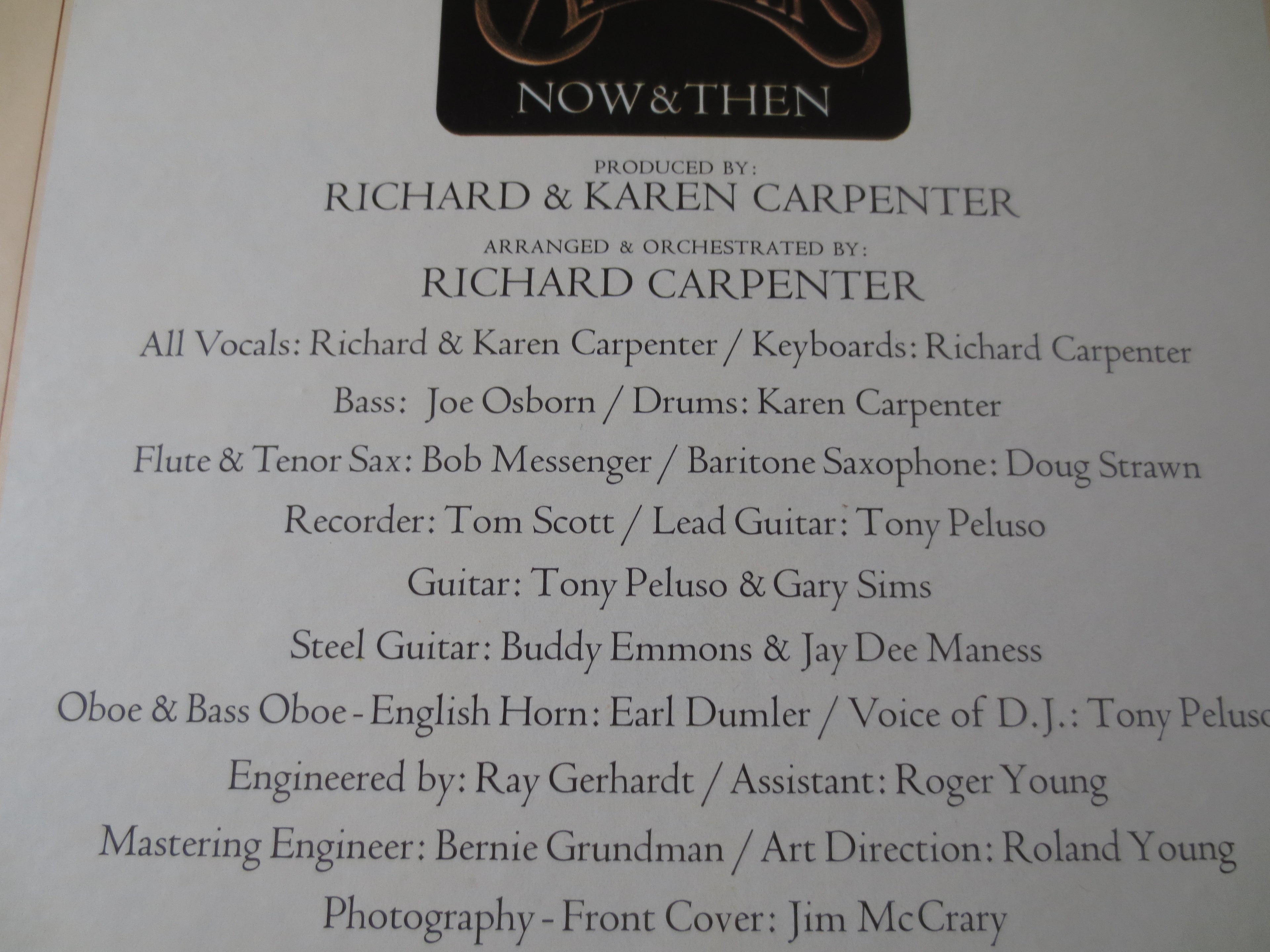 The Carpenters – Now and Then (1973) Vinyl LP